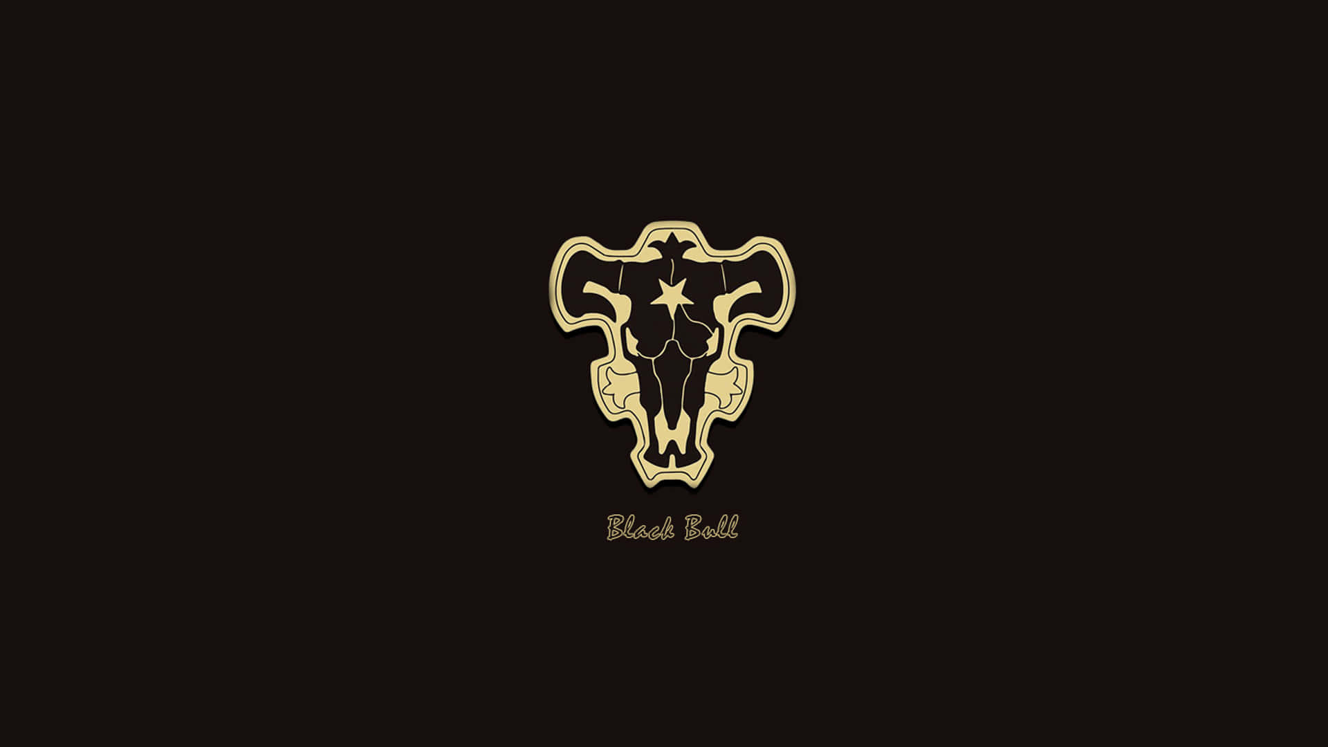 Black Clover Anime, golden bull skull logo, star centered on forehead, Full HD Desktop Wallpaper
