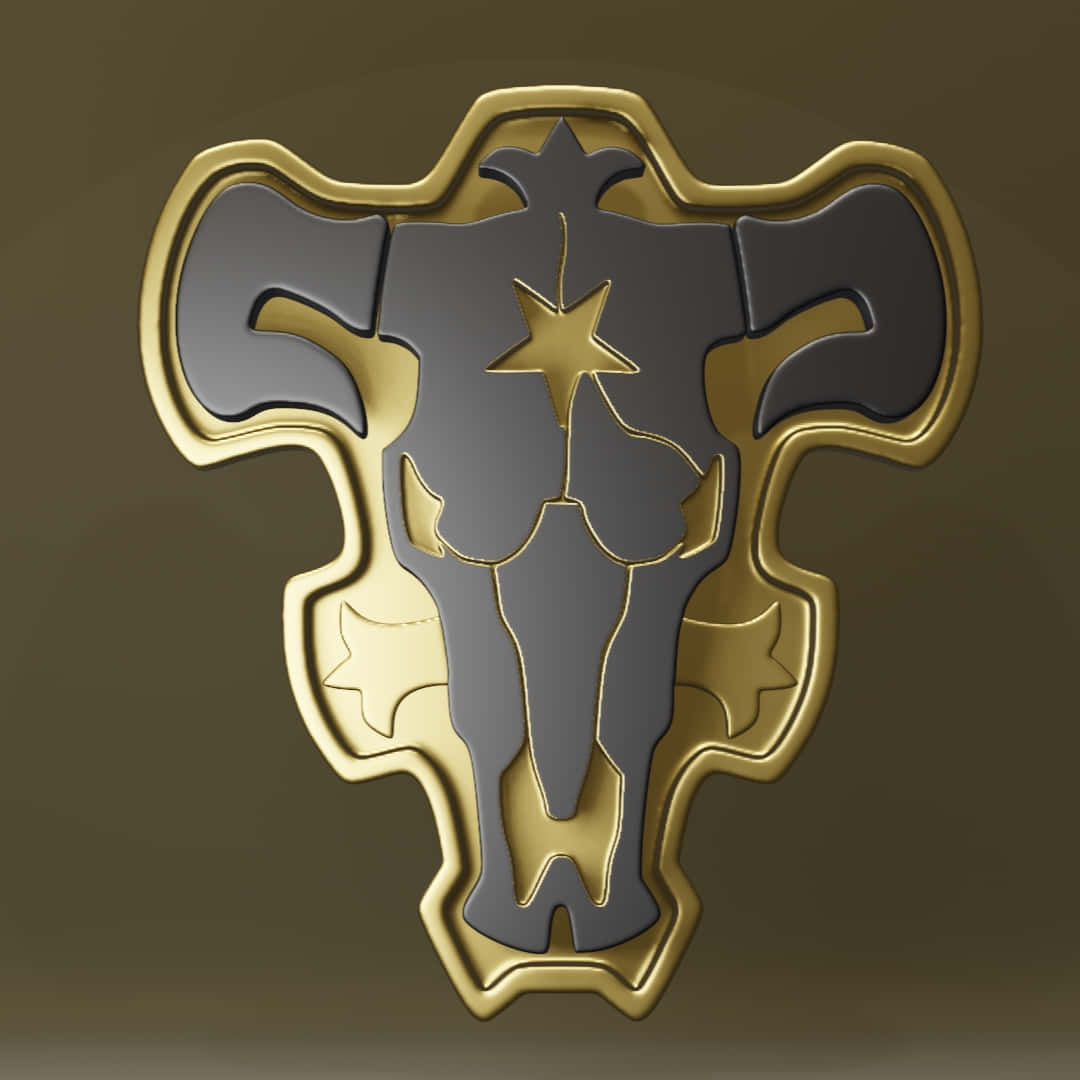Black Bull Emblem, Black Clover, metallic gold, SD Desktop Wallpaper