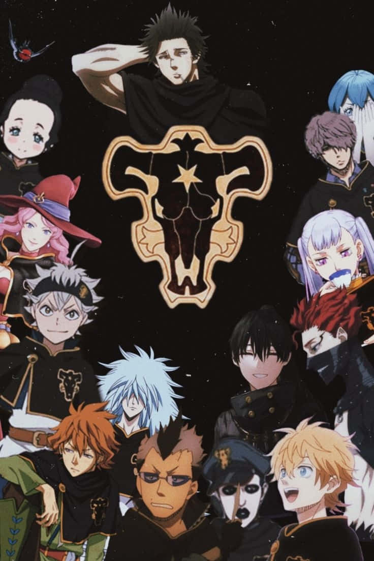 Black Clover, Black Bull, golden bull emblem, SD Phone Wallpaper