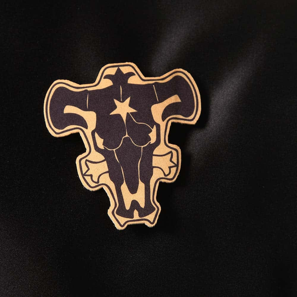 Black Bull Crest, Black Clover, tan bull skull patch, SD Desktop Wallpaper
