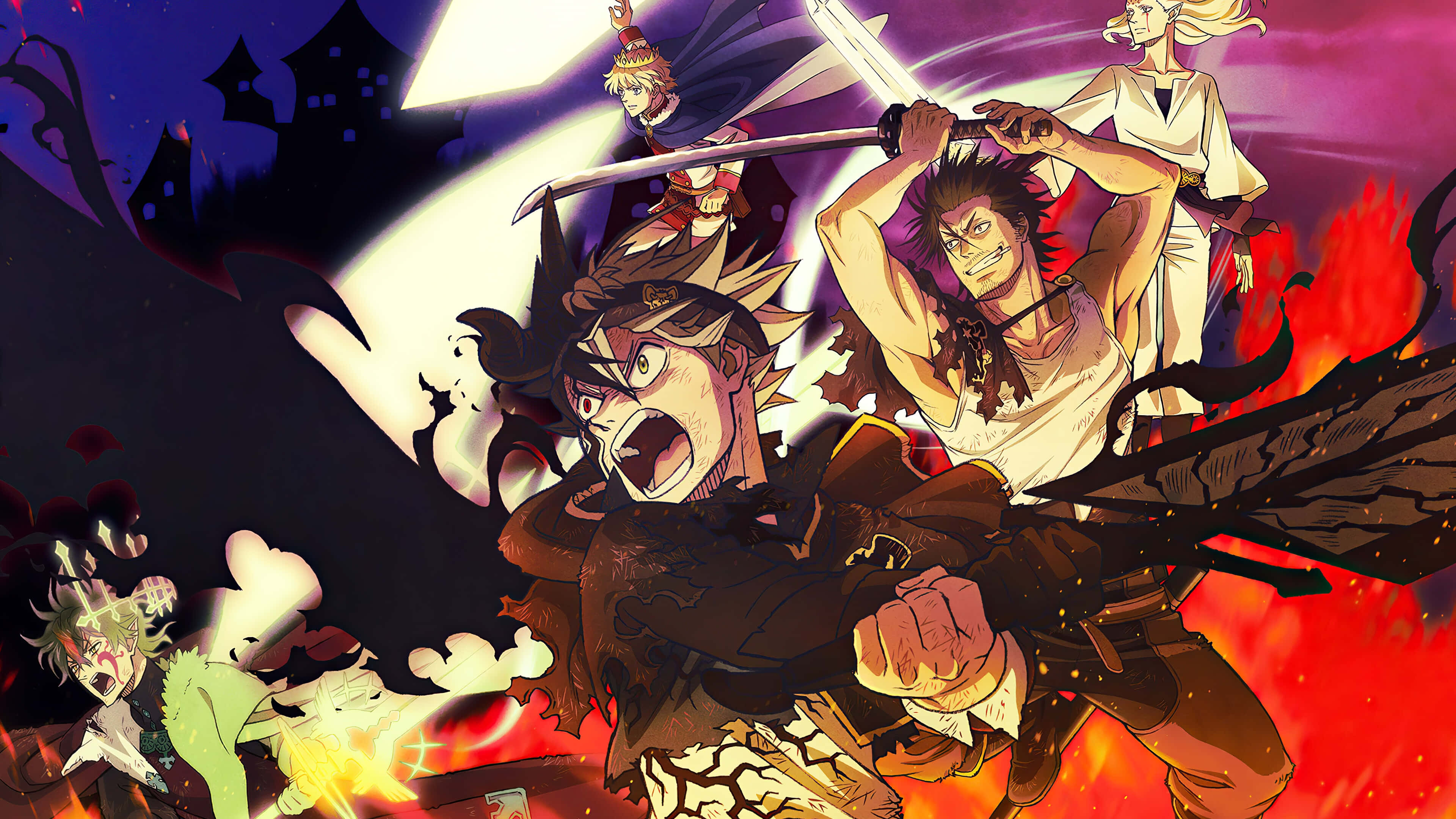 Black Clover, Black Bull, team battle, 4K Desktop Wallpaper