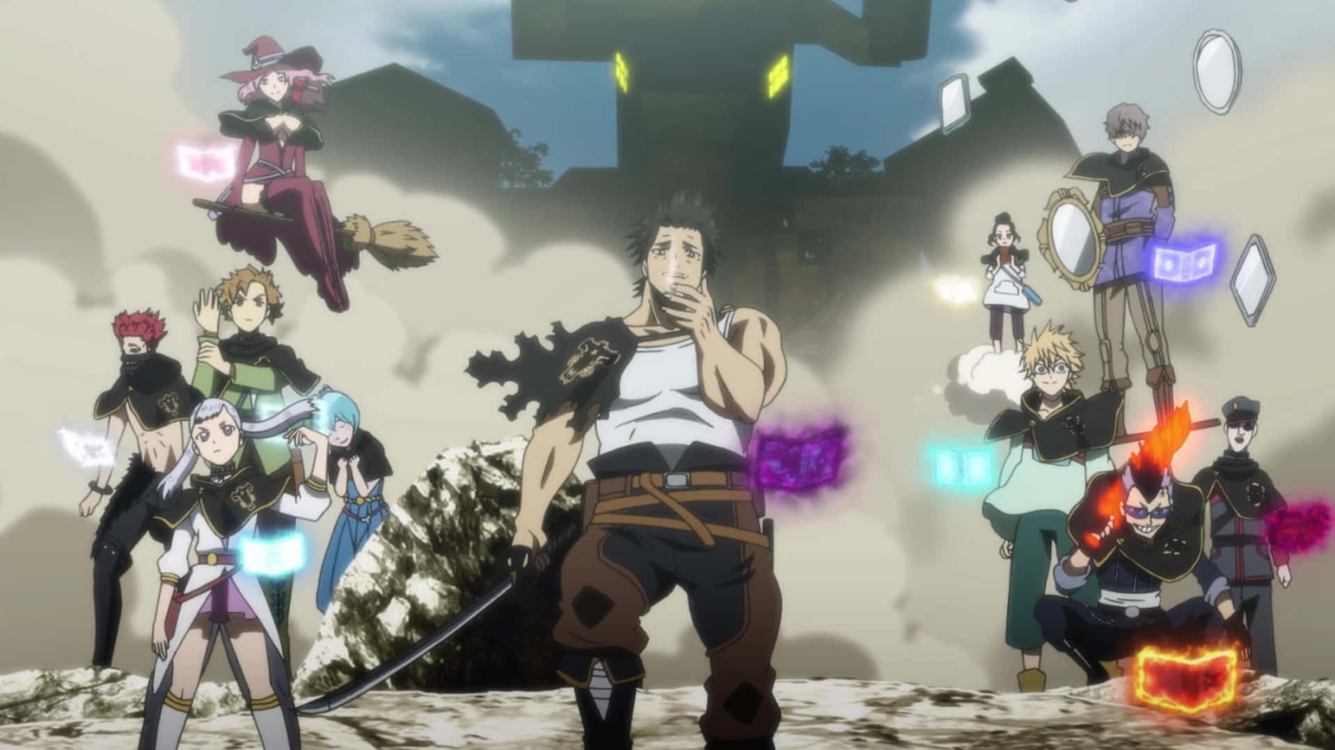 Black Bull, Black Clover, glowing magical effects, HD Desktop Wallpaper