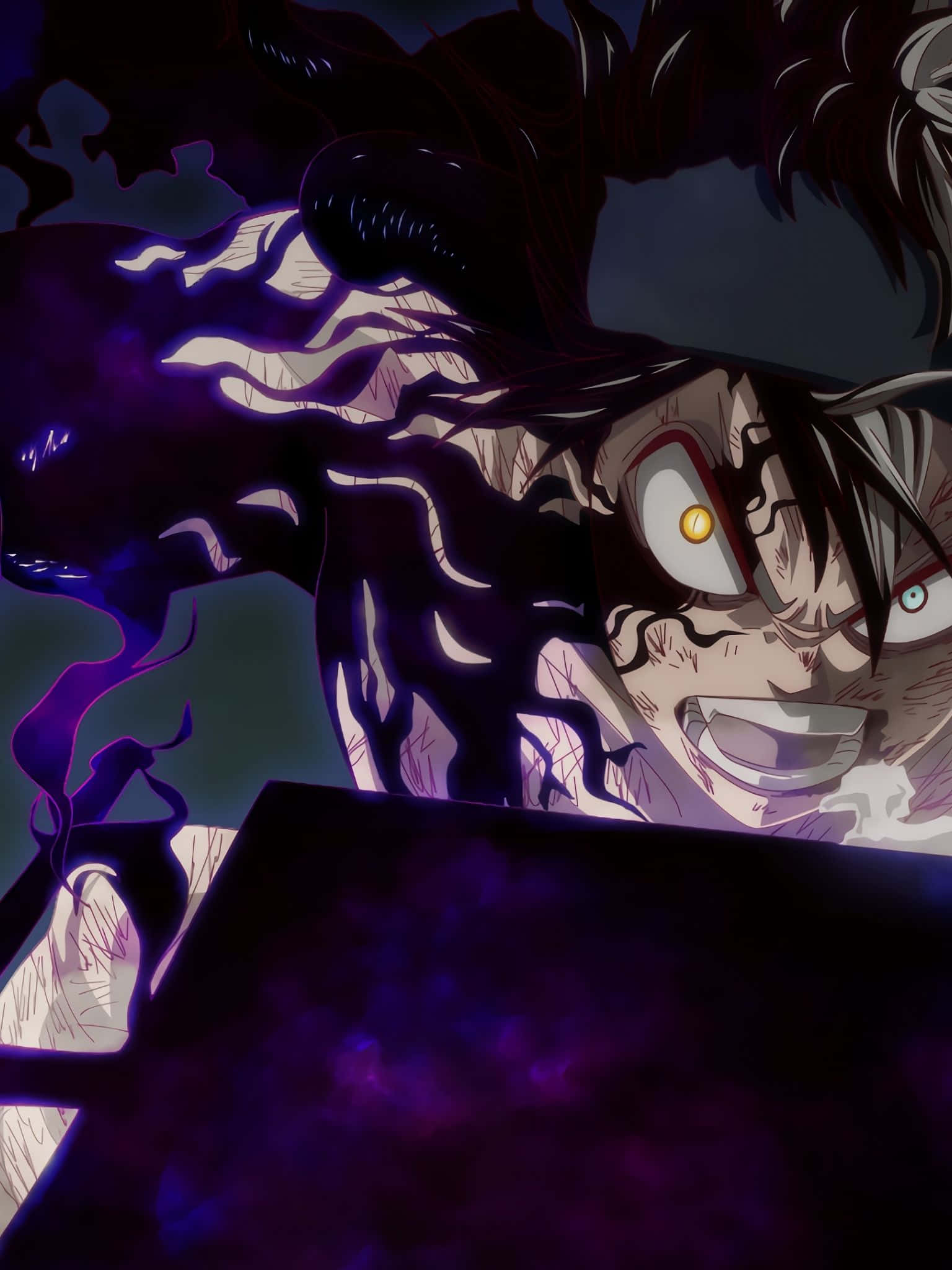 Black Clover, anime character, glowing eyes, Full HD Phone Wallpaper