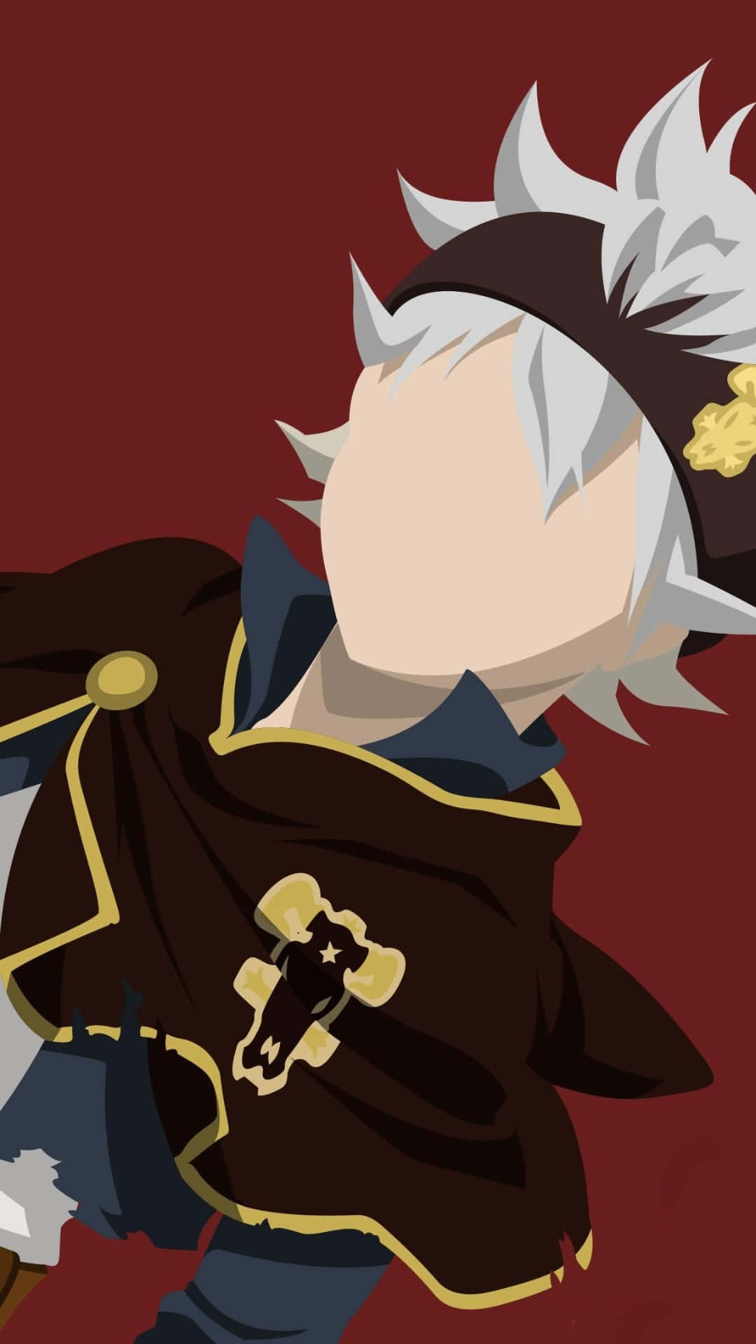 Black Clover, Maroon, Minimalist, Full HD Phone Wallpaper