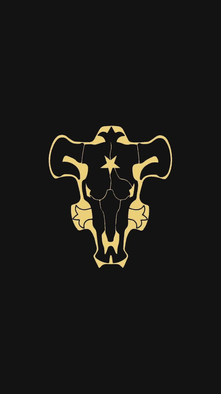 Black Clover, golden bull skull logo, star center, HD Phone Wallpaper