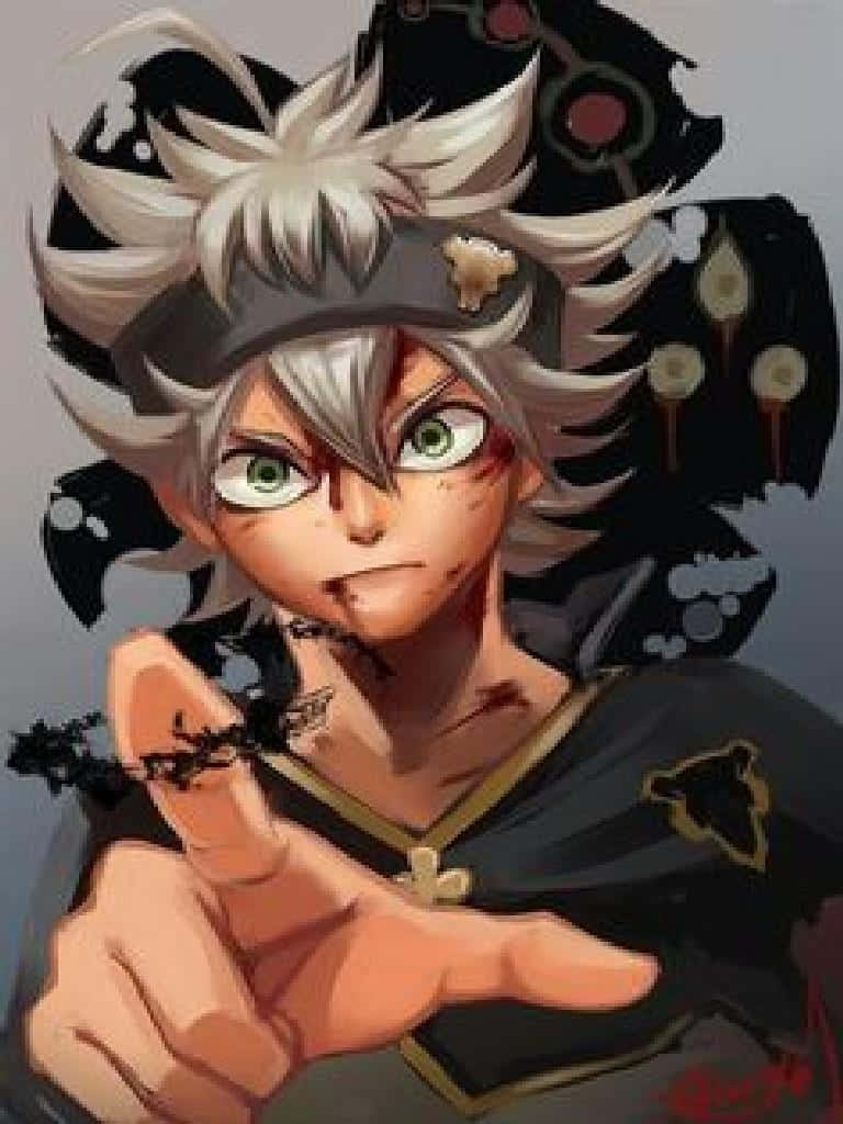 Black Clover, anime boy, spiky silver hair, SD Phone Wallpaper