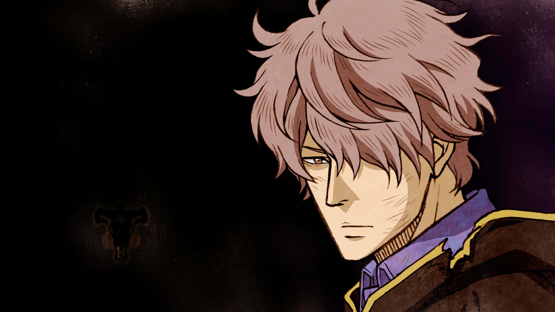 Black Clover, spiky pink hair, intense gaze, Full HD Desktop Wallpaper