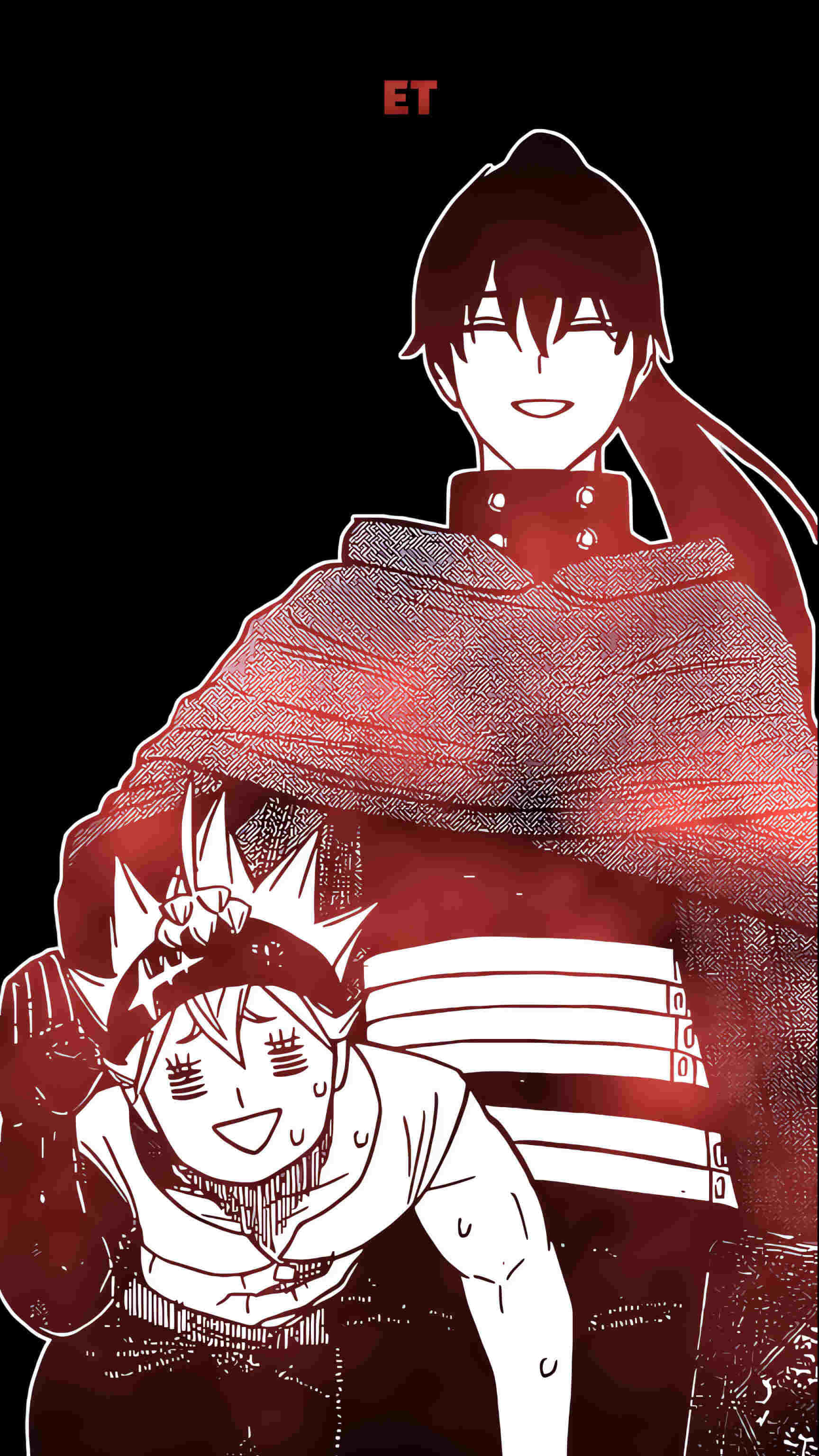 Black Clover Manga, red cloak, spiky hair, 2K Phone Wallpaper