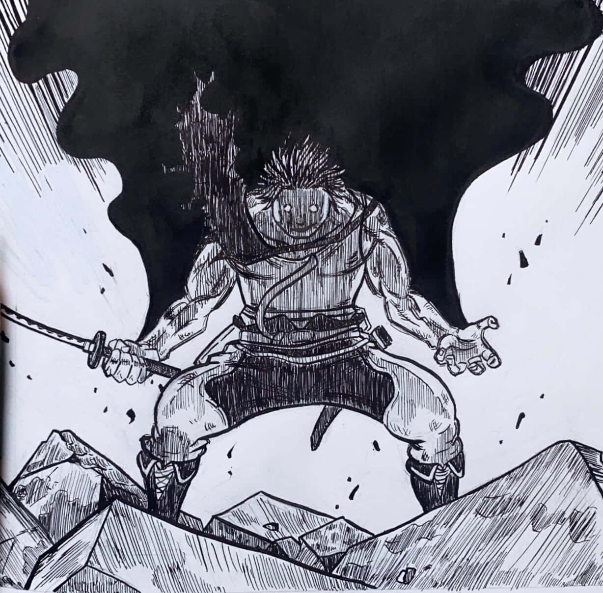 Black Clover, samurai warrior, spiky hair, SD Desktop Wallpaper