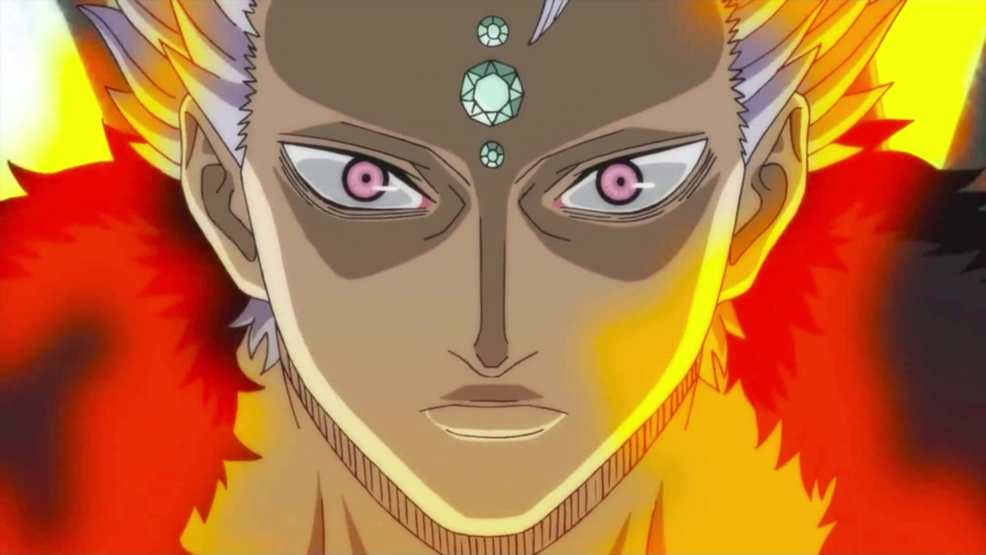 Black Clover Mars, spiky blonde hair, pink eyes, Full HD Desktop Wallpaper