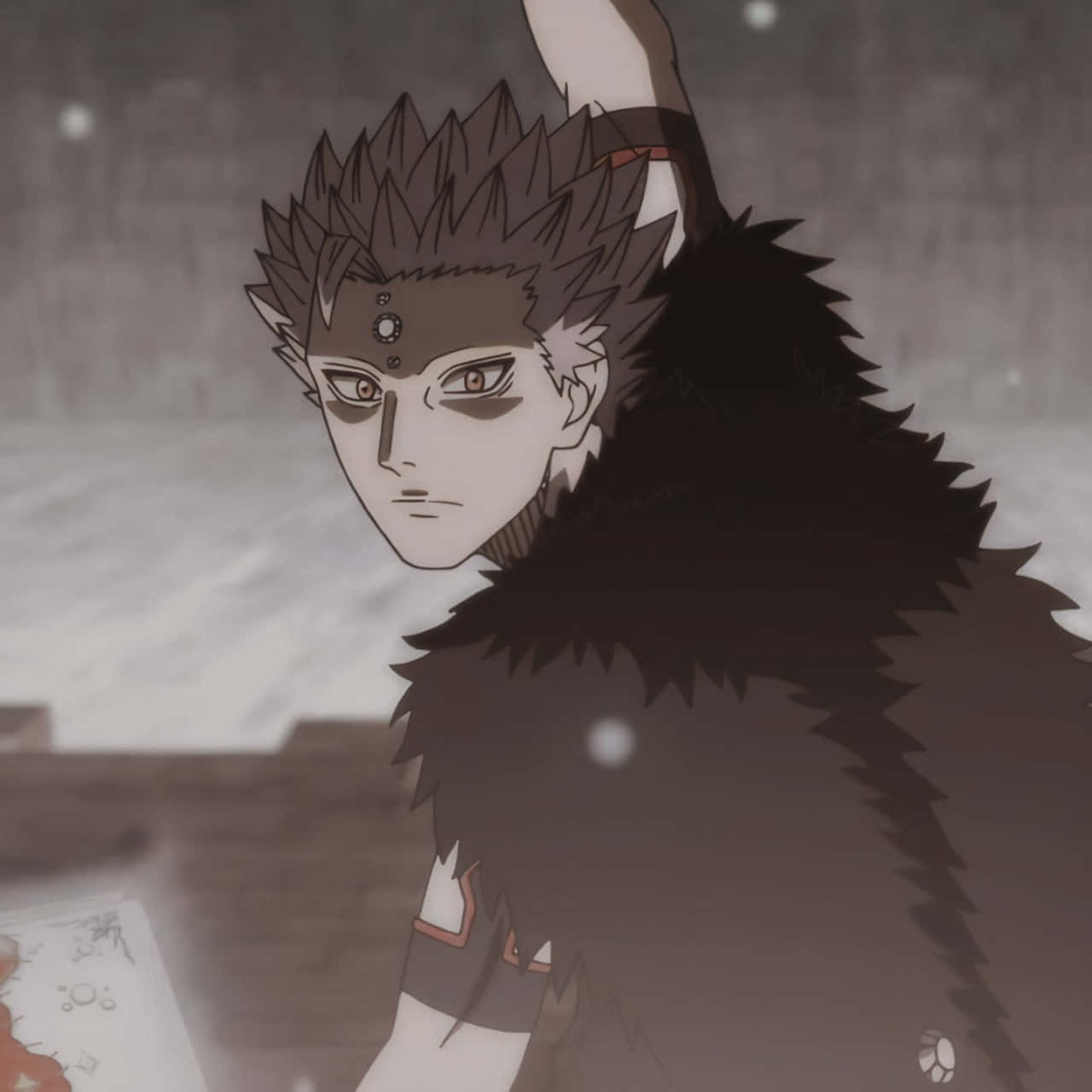 Black Clover Mars, spiky-haired anime character, fur-lined cloak, HD Desktop Wallpaper