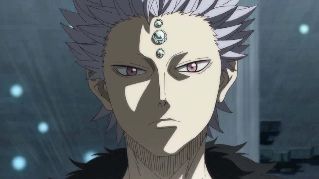 Black Clover Mars, spiky silver hair, three gemstones on his forehead, HD Desktop Wallpaper