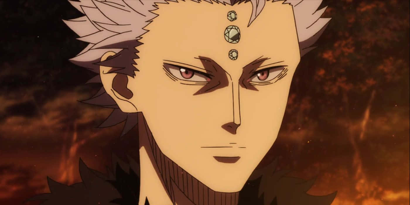 Black Clover Mars, spiky white hair, three gemstones on forehead, HD Desktop Wallpaper