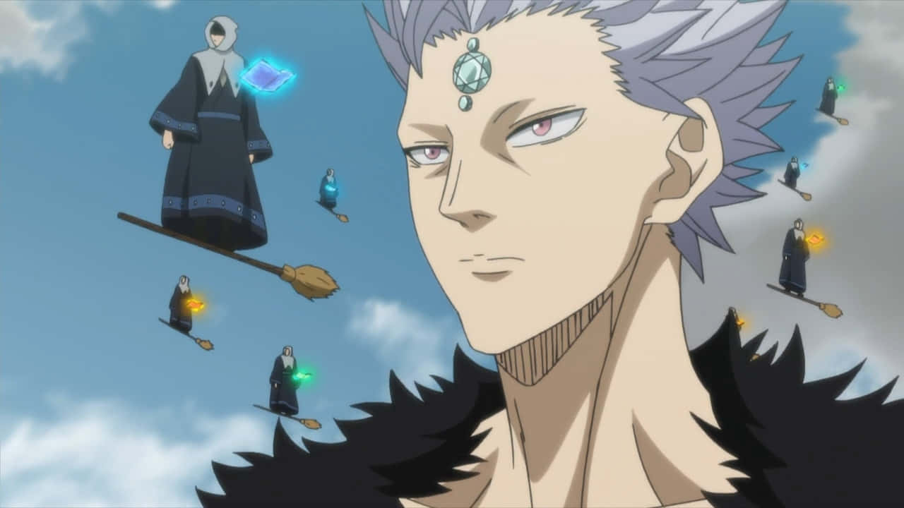 Black Clover Mars, silver-haired anime mage, gem on his forehead, HD Desktop Wallpaper