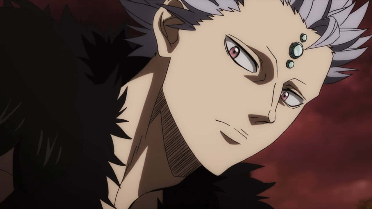 Black Clover Mars, spiky silver hair, three green gems on forehead, HD Desktop Wallpaper