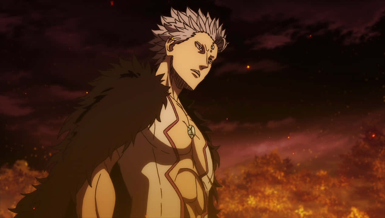 Black Clover Mars, spiky-haired anime warrior, fur-lined cloak, SD Desktop Wallpaper
