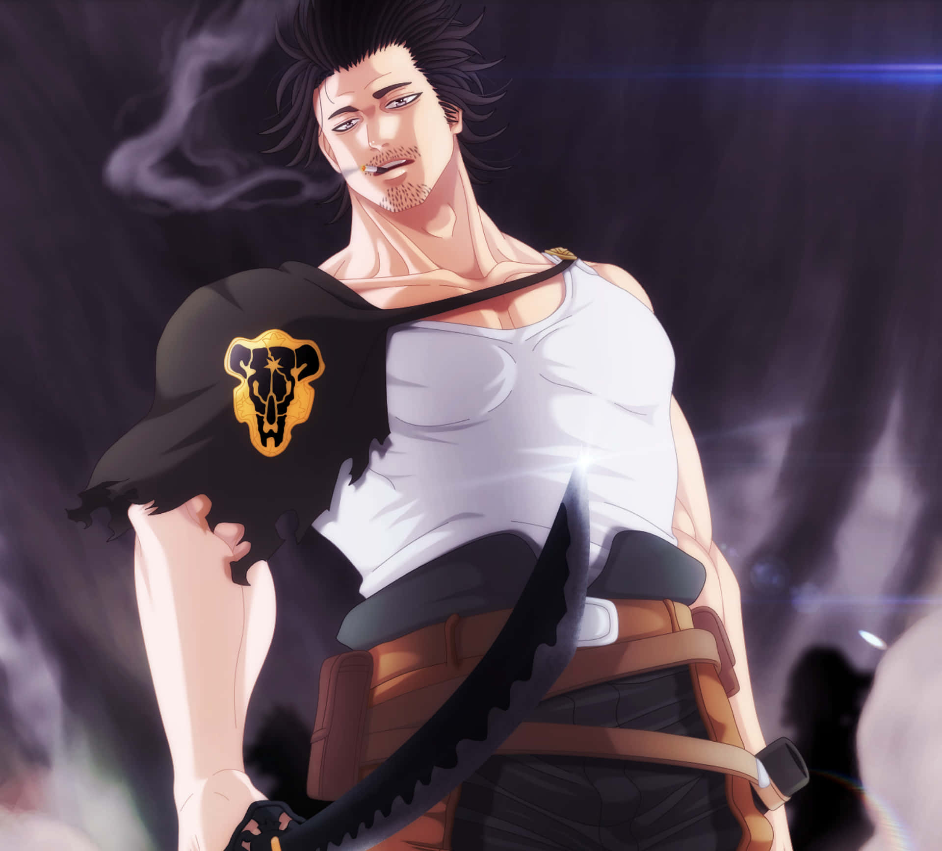 Black Clover Yami, dark hair, black cape, Full HD Desktop Wallpaper
