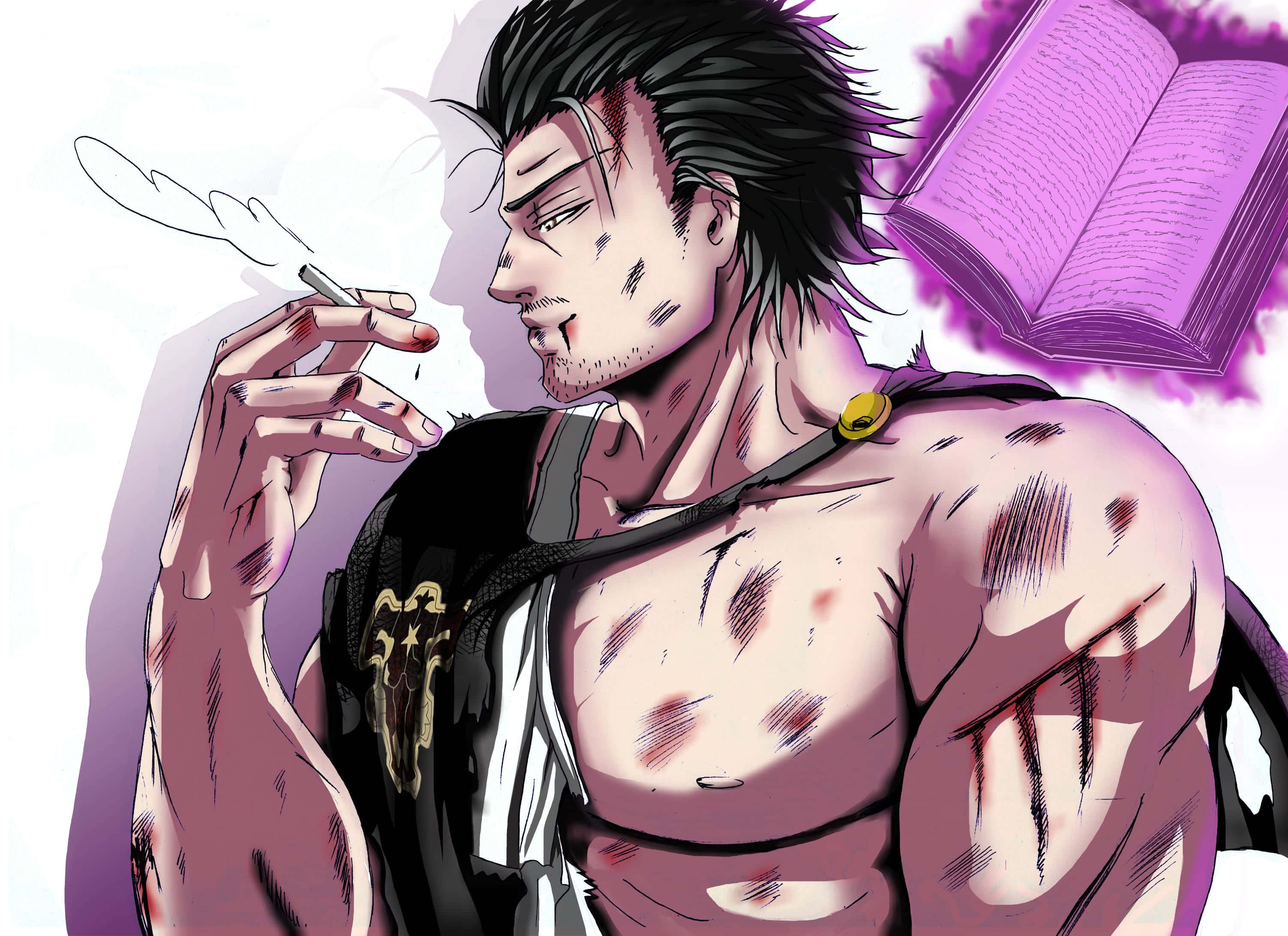 Black Clover, Yami, glowing purple book, 2K Desktop Wallpaper