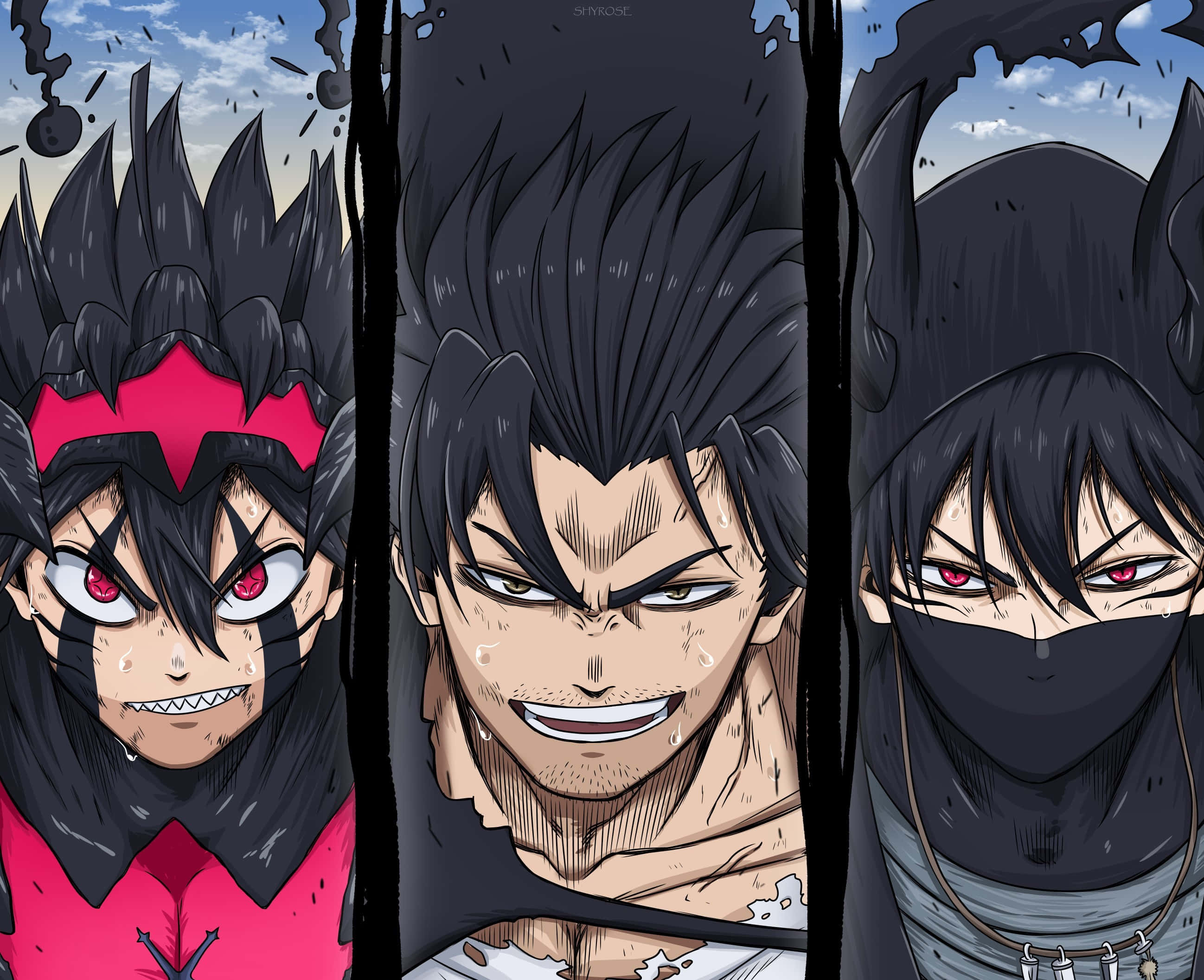 Black Clover, Yami, spiky black hair, 2K Desktop Wallpaper