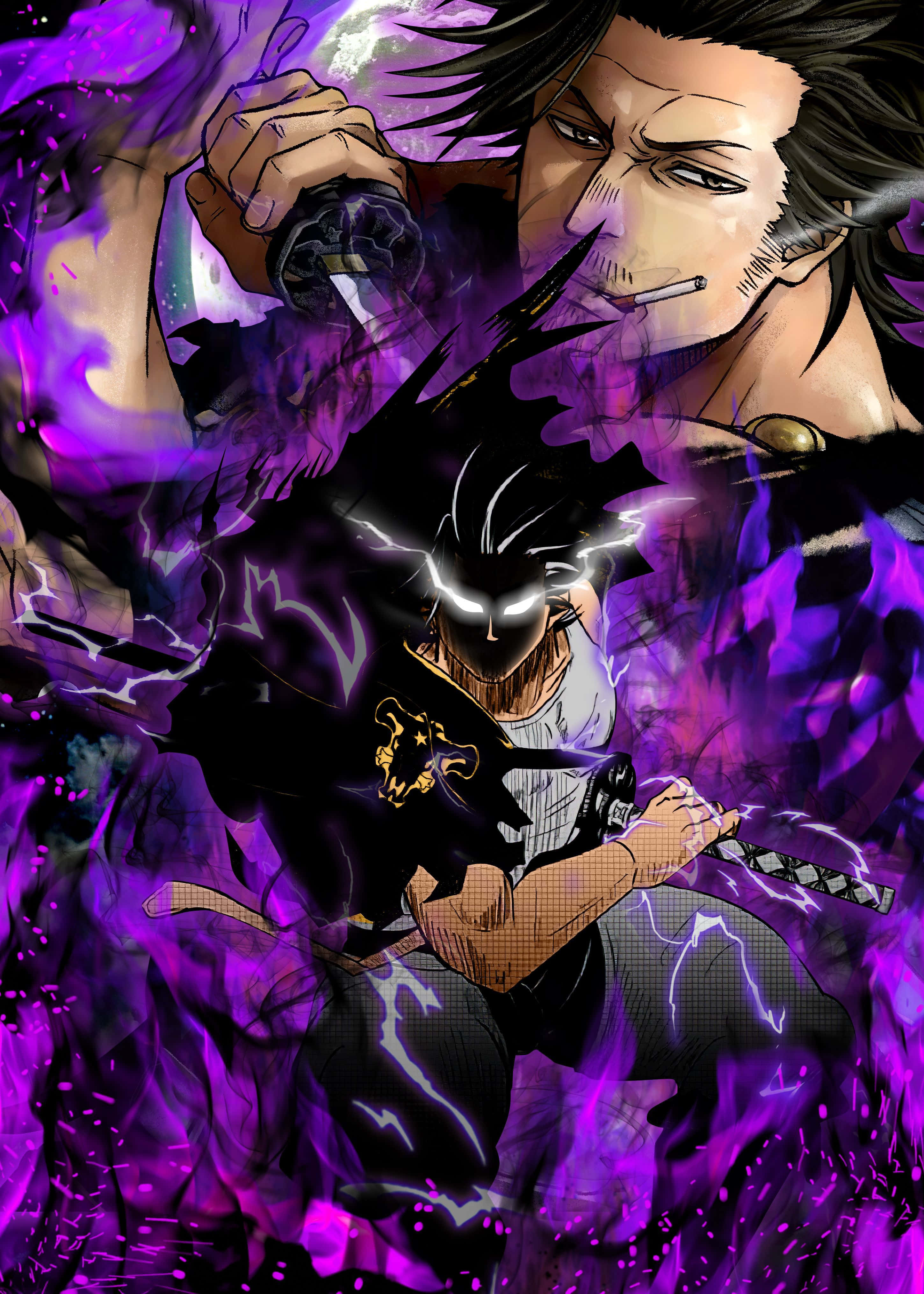 Yami, Black Clover, purple energy, 4K Phone Wallpaper