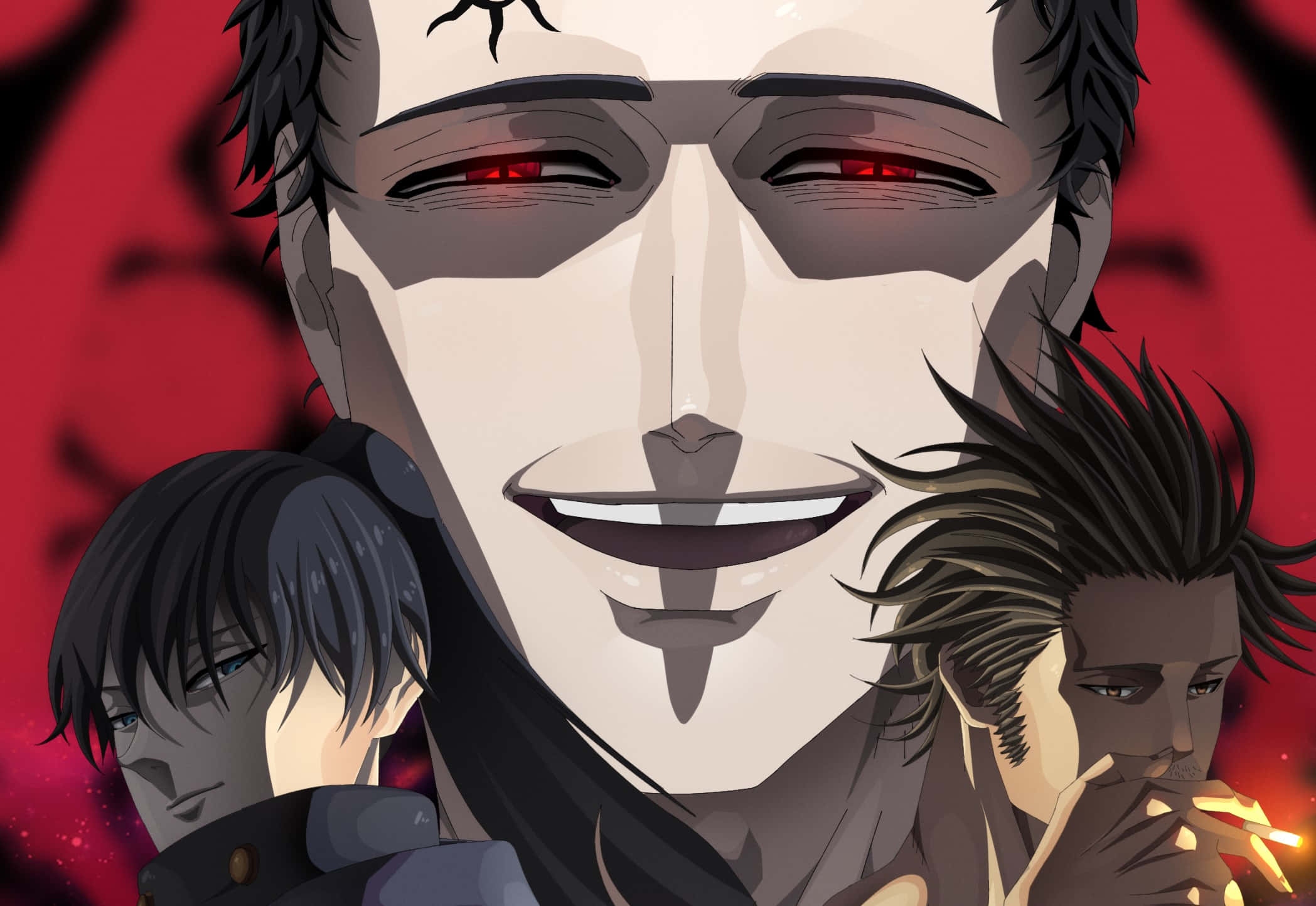 Yami, Black Clover, glowing red eyes, Full HD Desktop Wallpaper