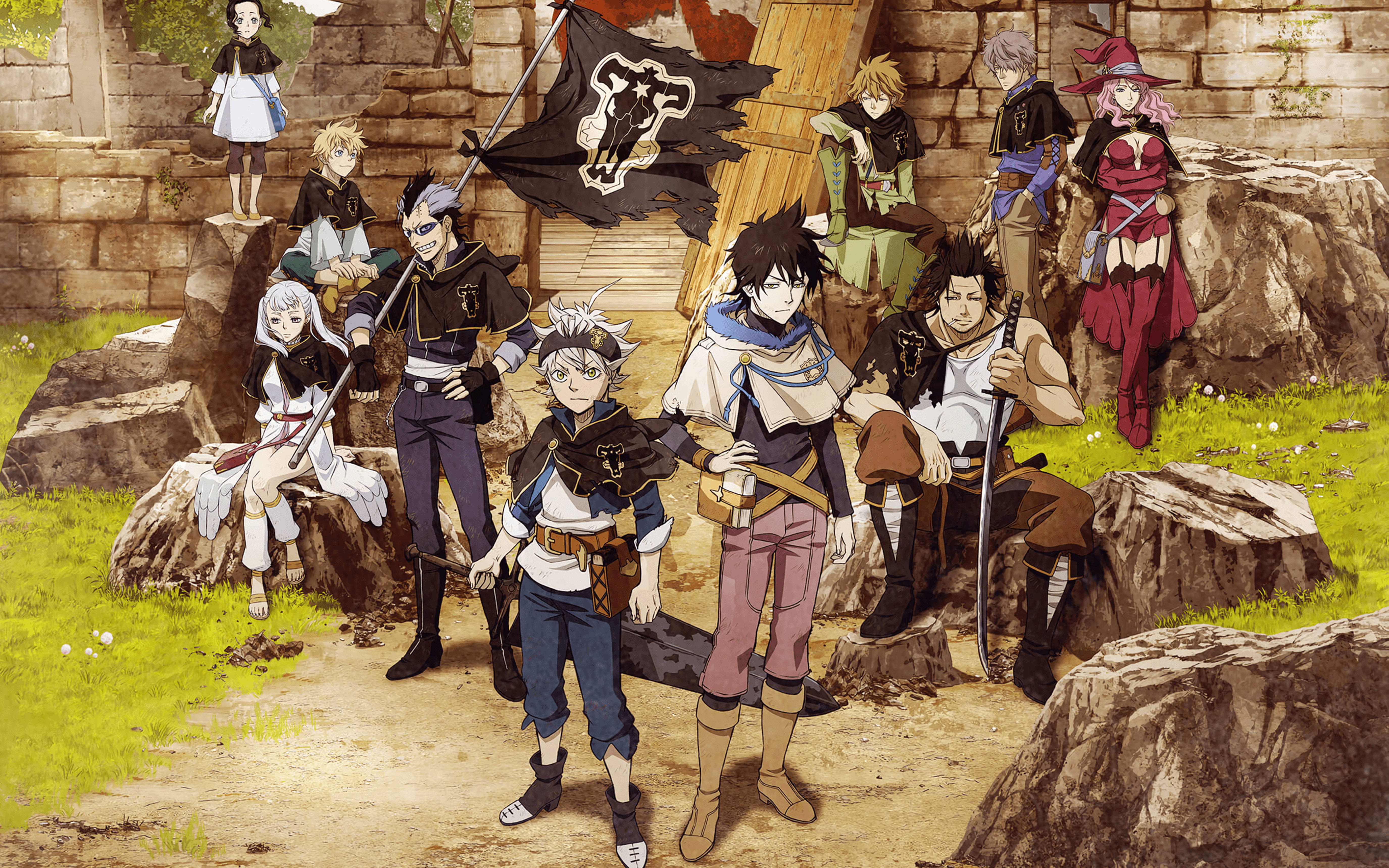 Black Clover, 4K Squad, black flag, 5K Desktop Wallpaper