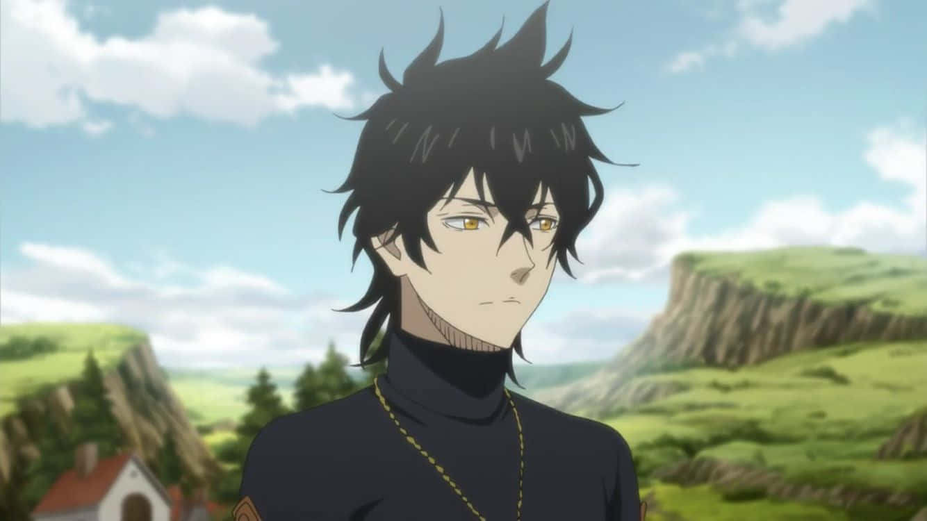 Black Clover Yuno, spiky-haired anime character, golden eyes, HD Desktop Wallpaper