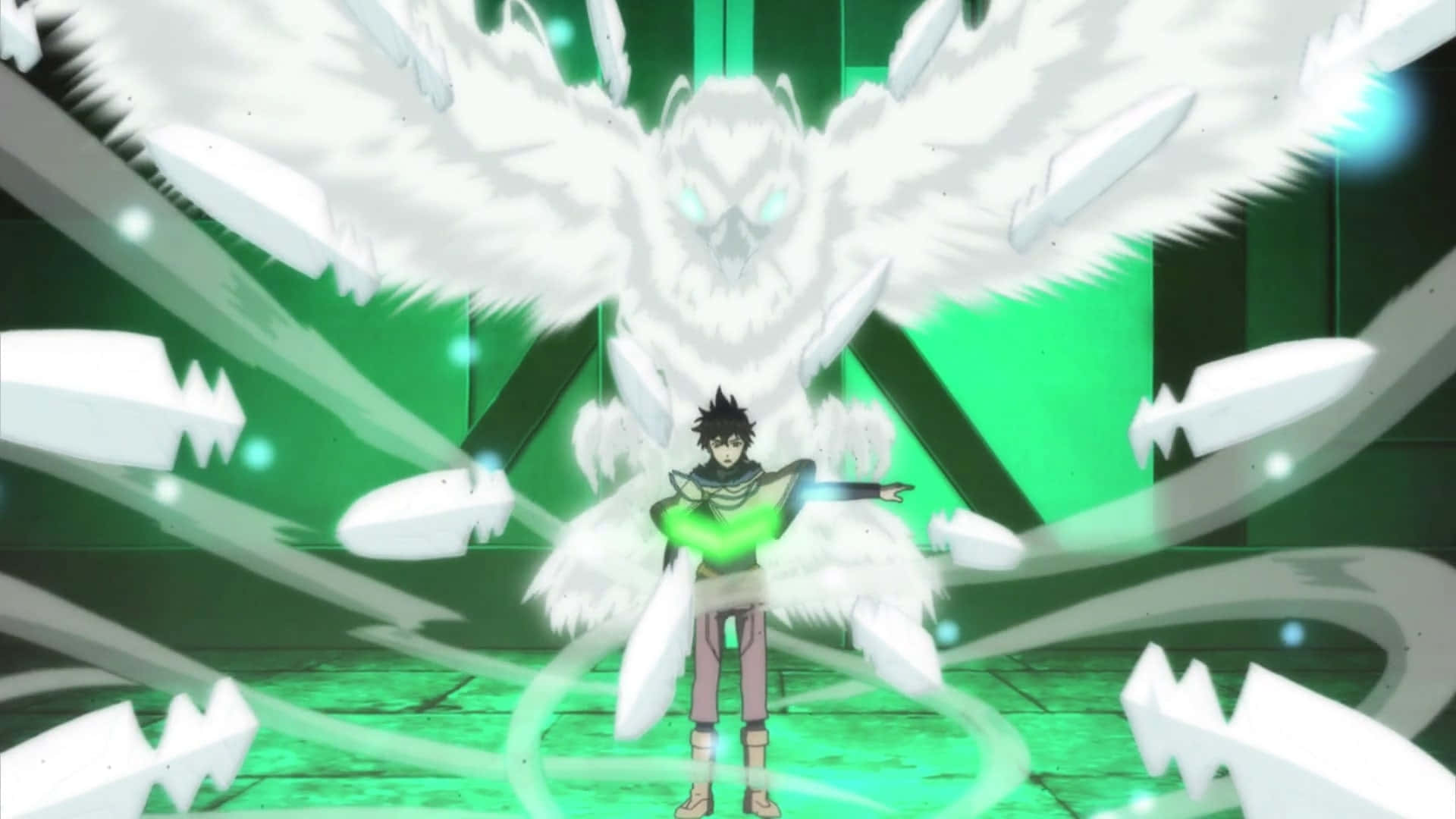 Black Clover Yuno, Yuno, glowing green energy, Full HD Desktop Wallpaper