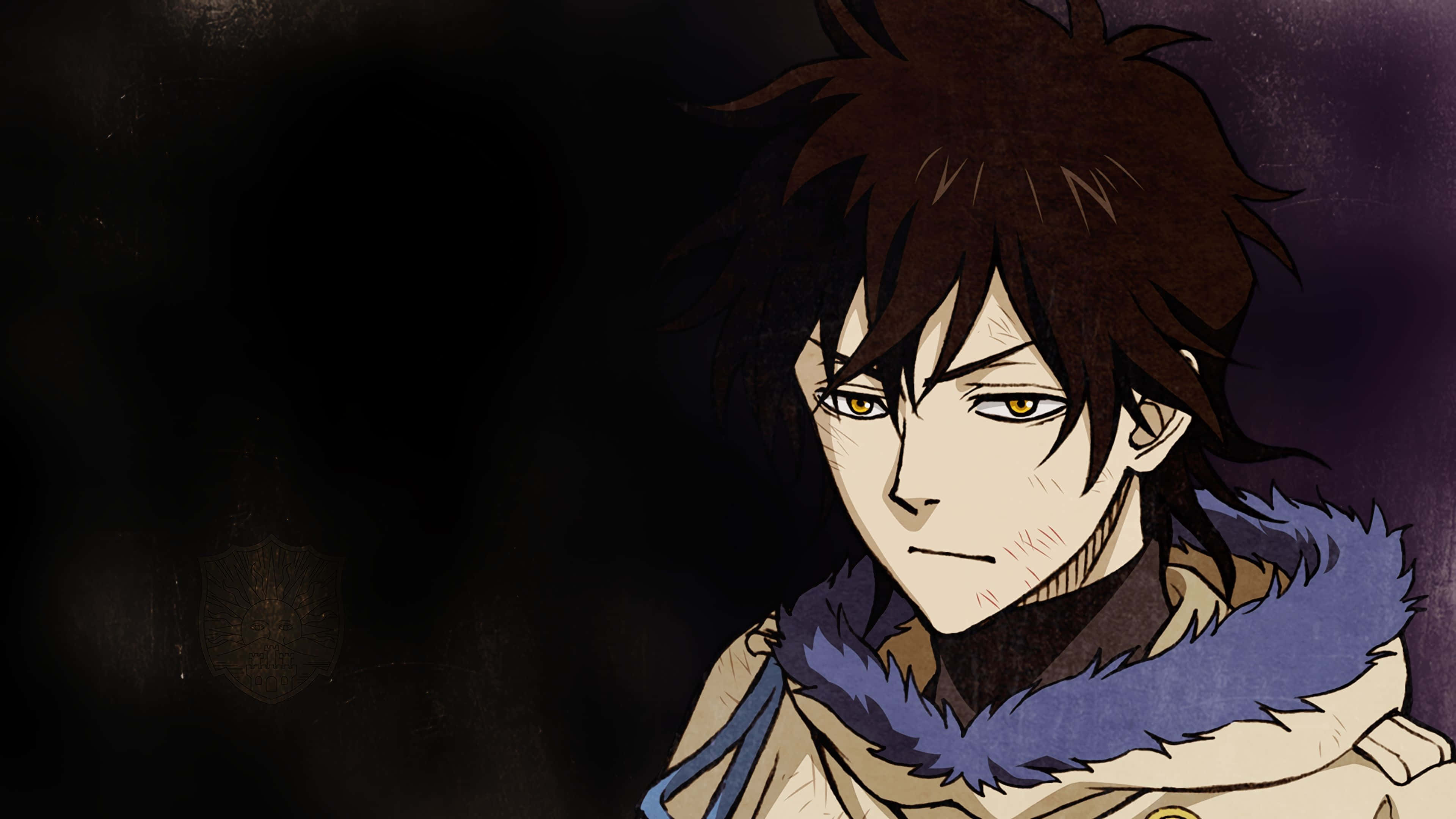 Black Clover Yuno, spiky brown hair, golden eyes, 4K Desktop Wallpaper