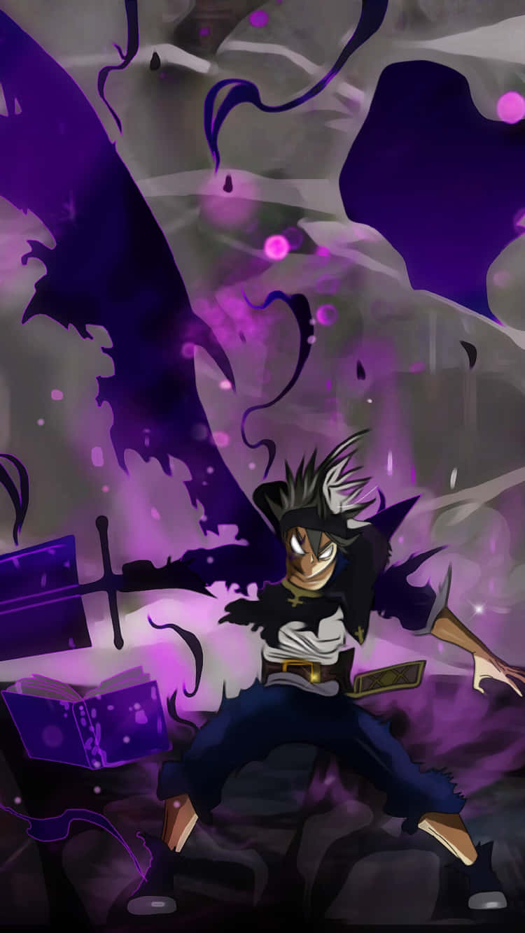 Black Clover, spiky-haired anime mage, bat-like wings, HD Phone Wallpaper