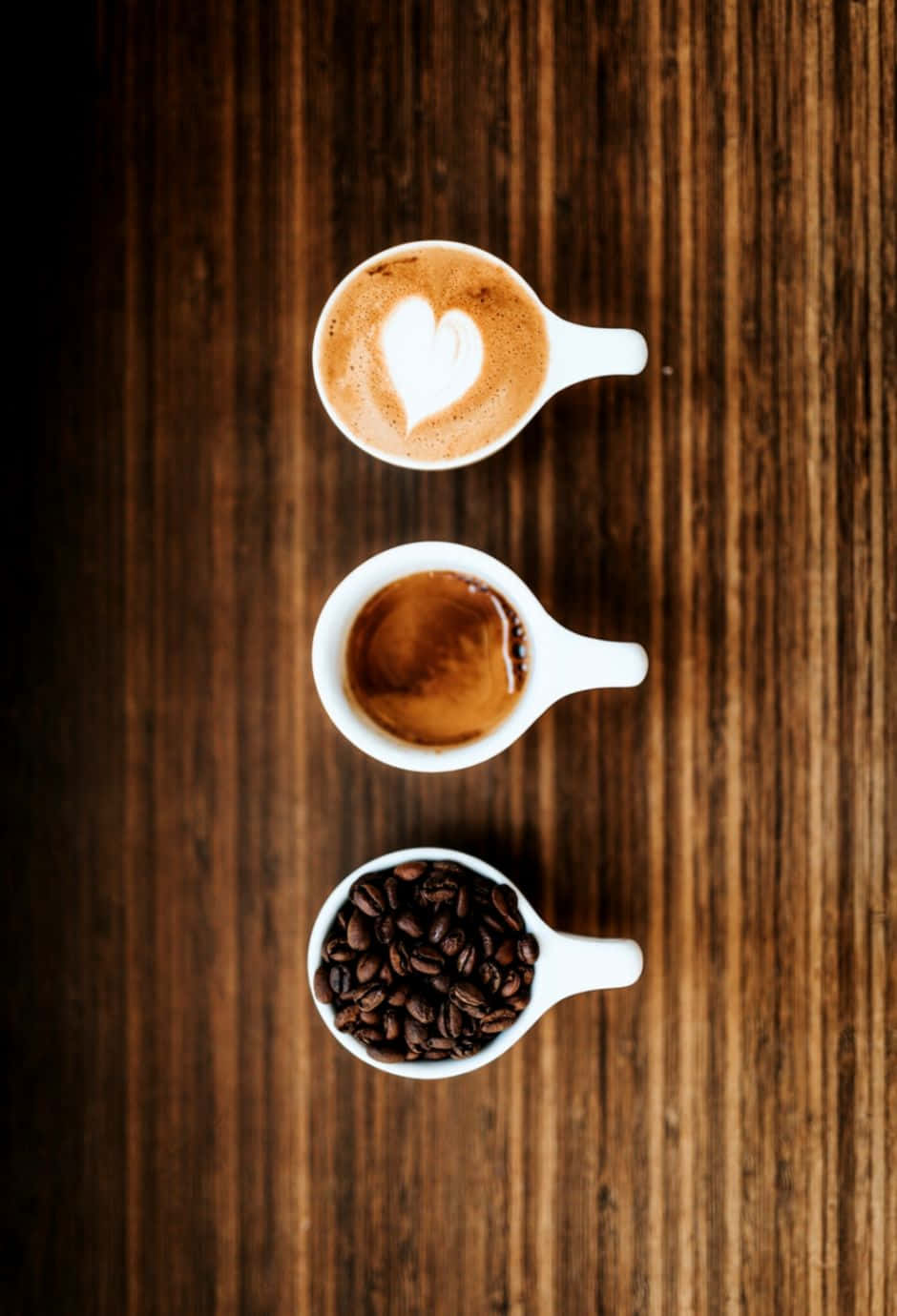 Black Coffee, white cups, wood, HD Phone Wallpaper