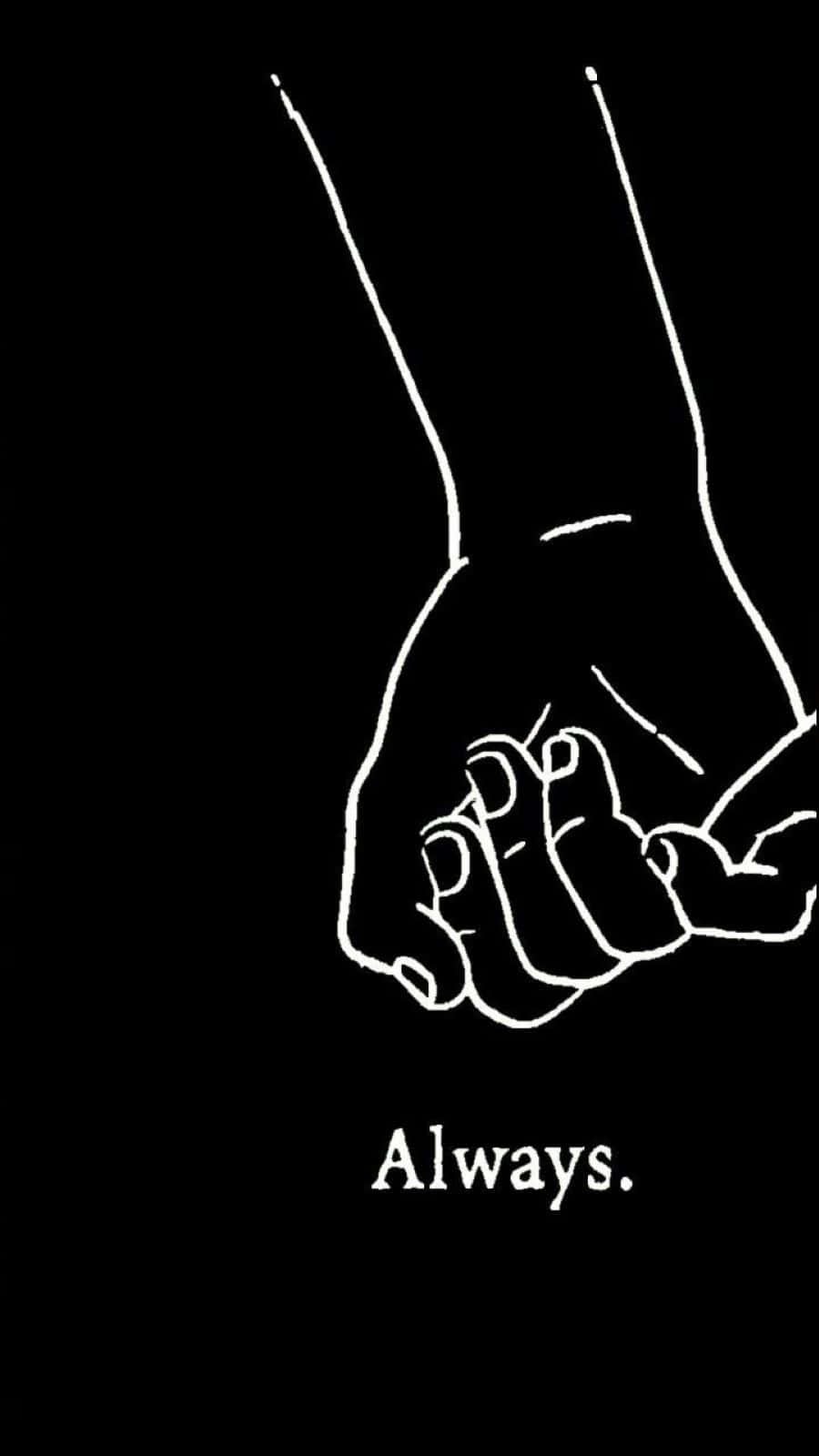 clenched fist, stark white line drawing, black background, HD Phone Wallpaper