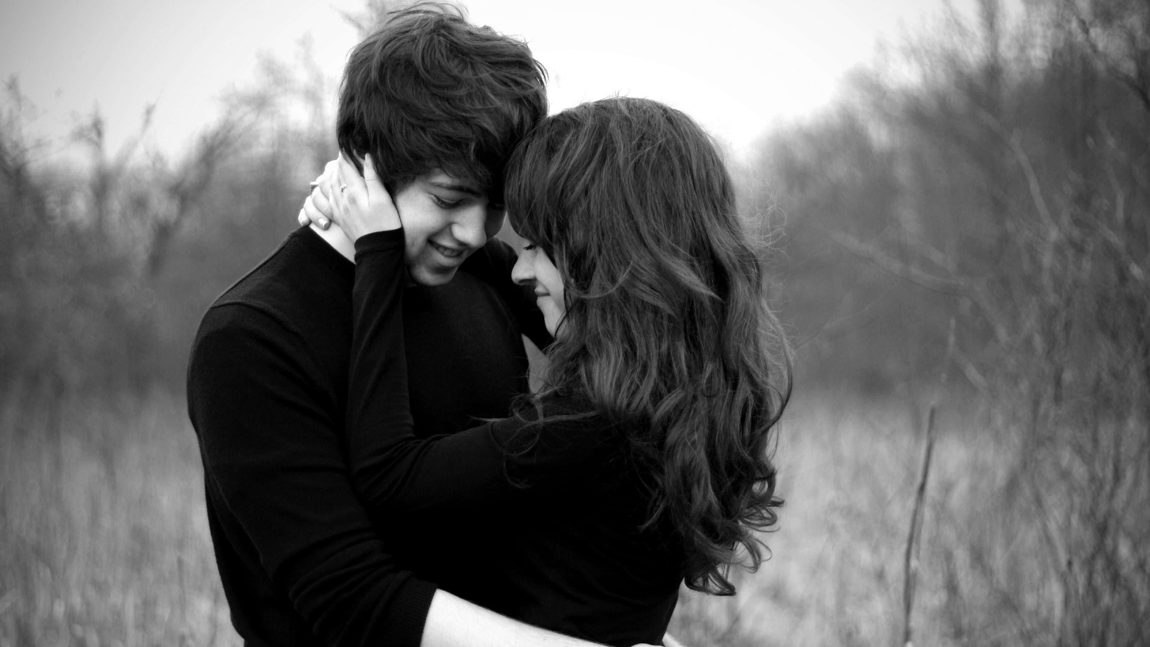 black couple, smiling couple, embracing tenderly, 4K Desktop Wallpaper