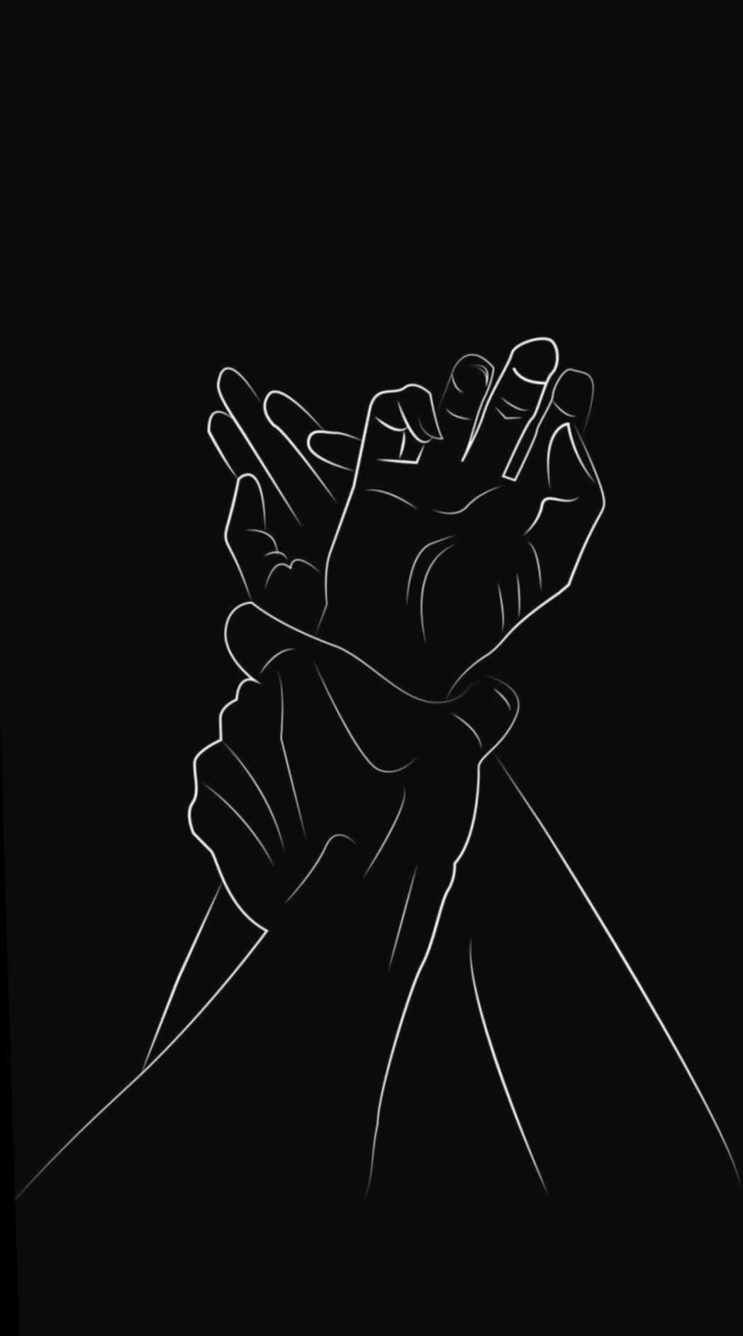 black couple, minimalist white line drawing, solid black background, HD Phone Wallpaper