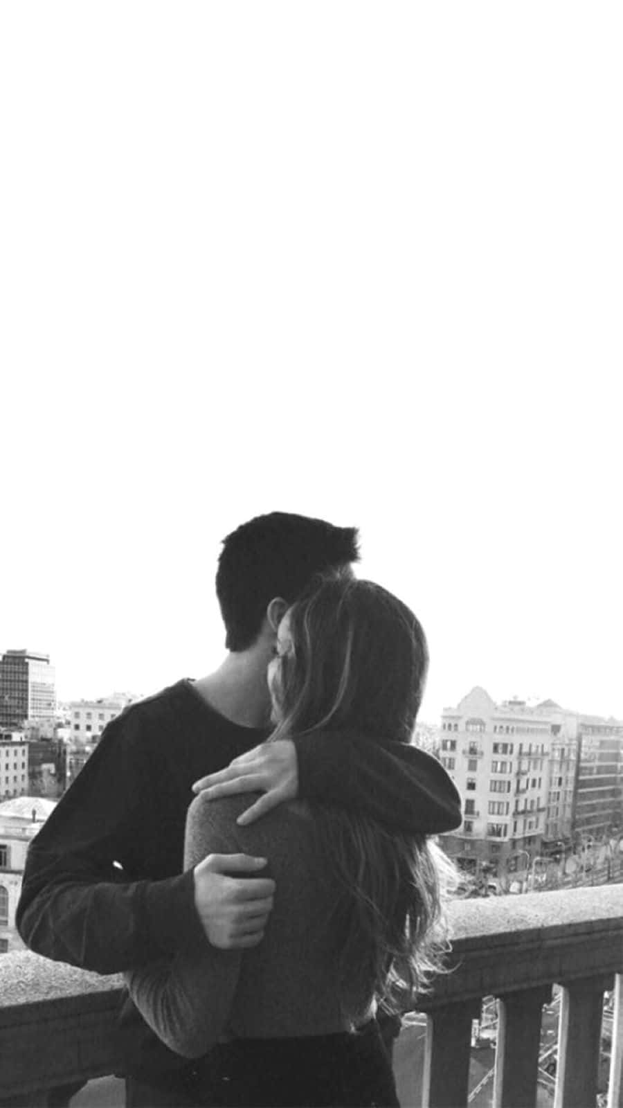 black couple, balcony, cityscape, HD Phone Wallpaper