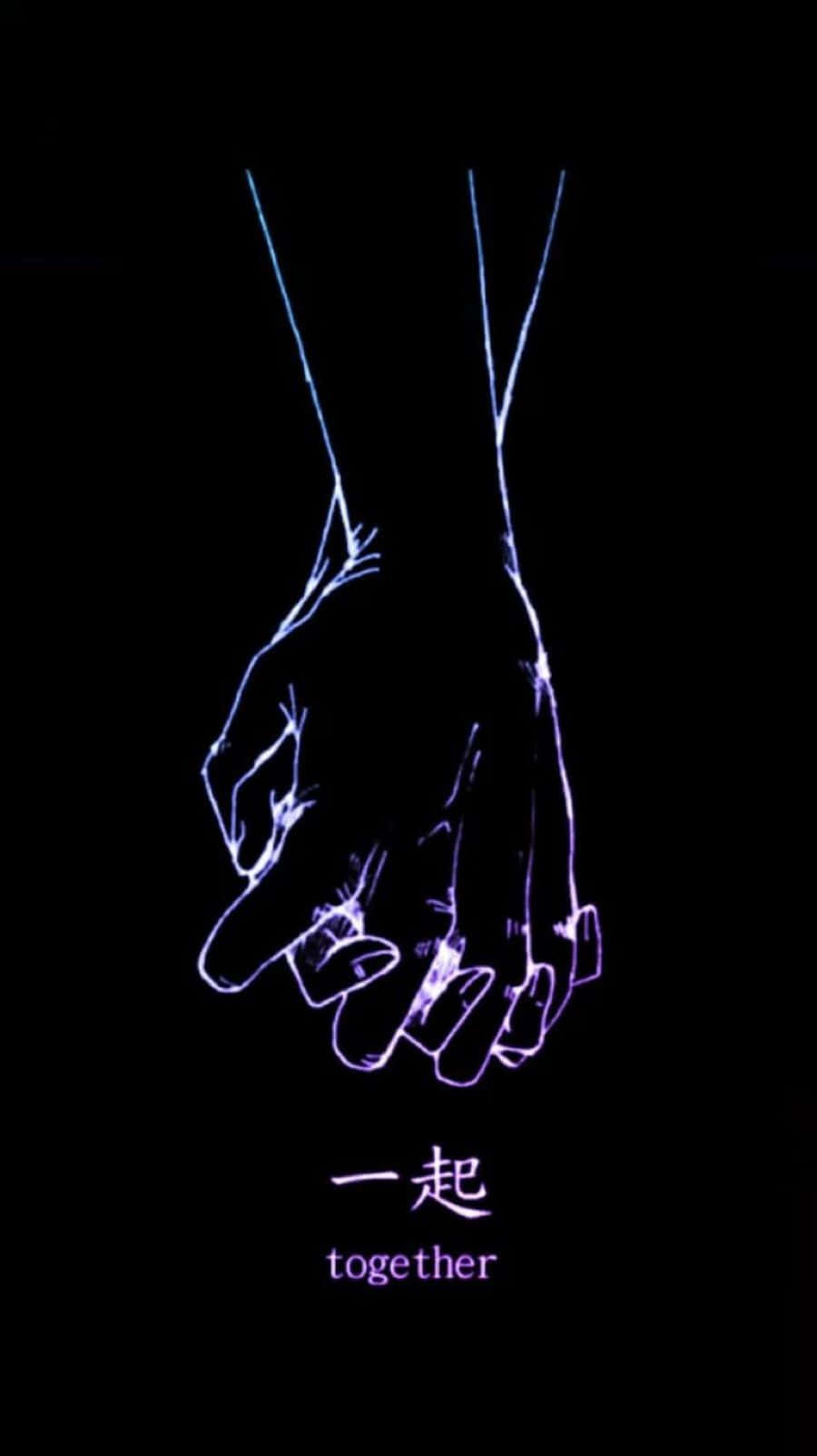 Black Couple, glowing blue lines, black background, HD Phone Wallpaper