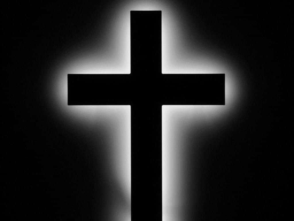 Black Cross, glowing, soft white light, SD Desktop Wallpaper