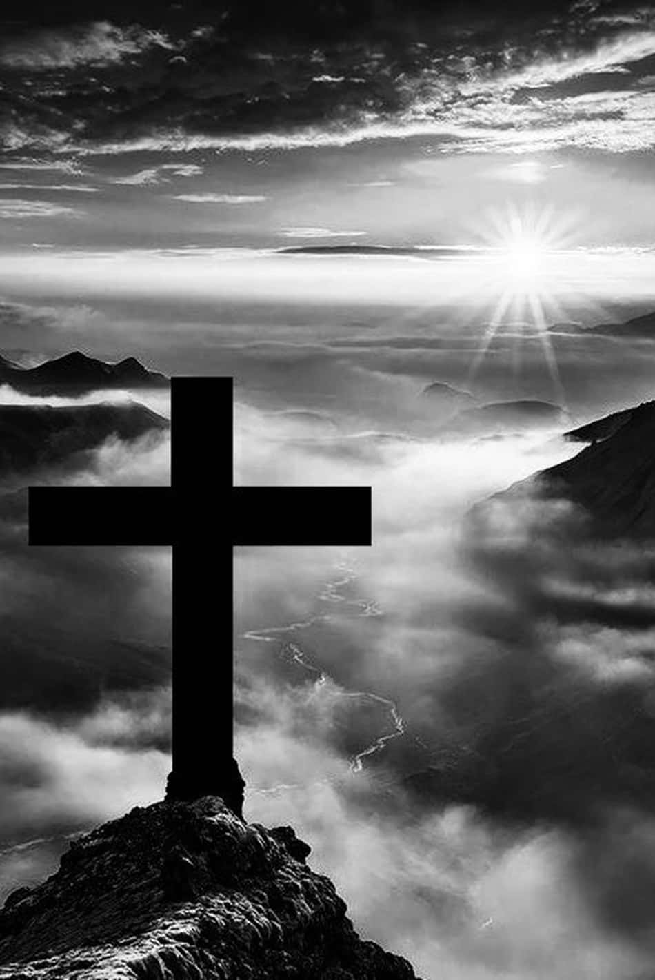 Black Cross, mountain peak, clouds, HD Phone Wallpaper