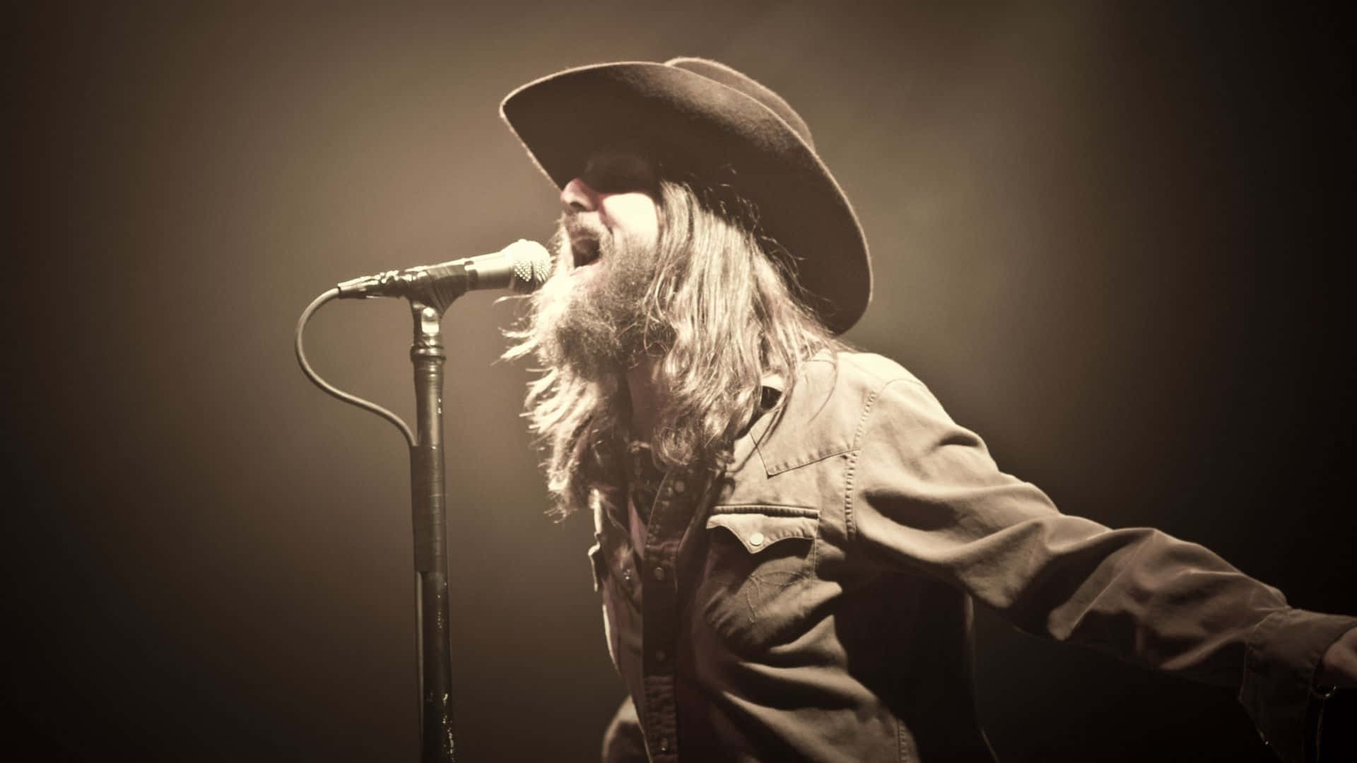 The Black Crowes, bearded musician, wide-brimmed hat, Full HD Desktop Wallpaper