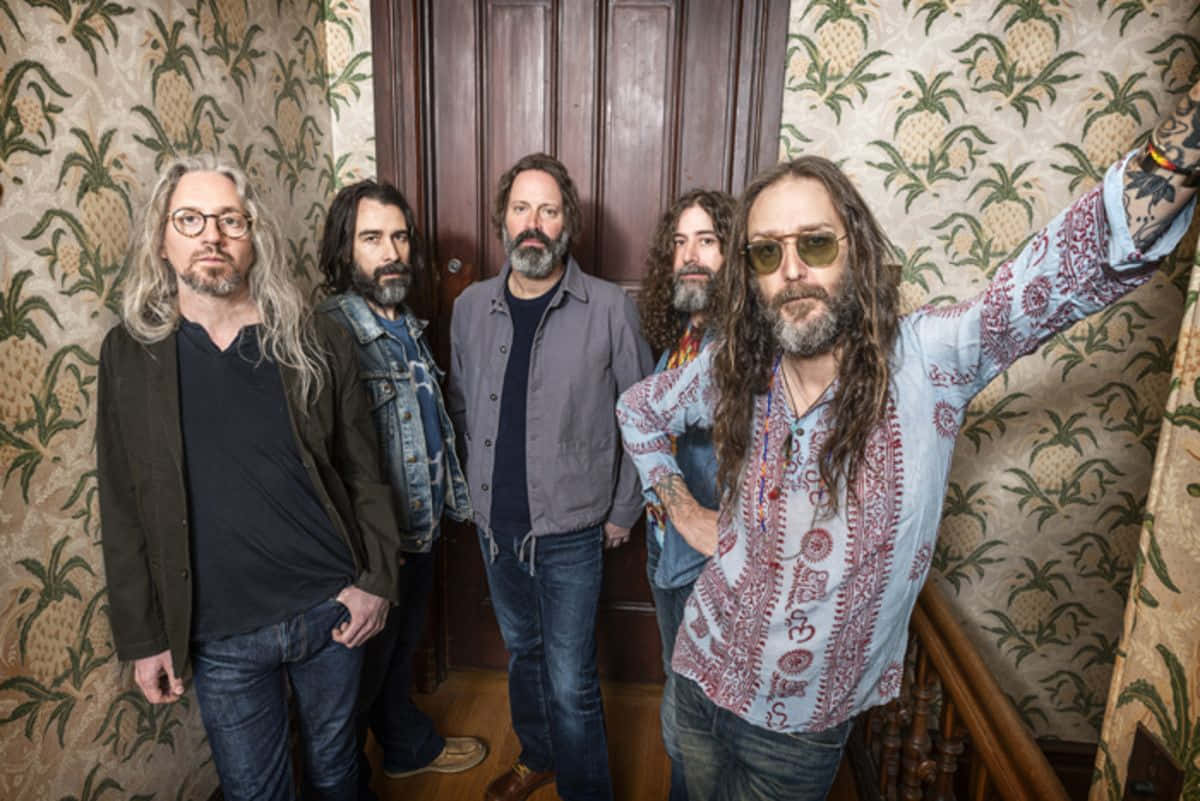 Black Crowes, vintage room, pineapple wallpaper, SD Desktop Wallpaper
