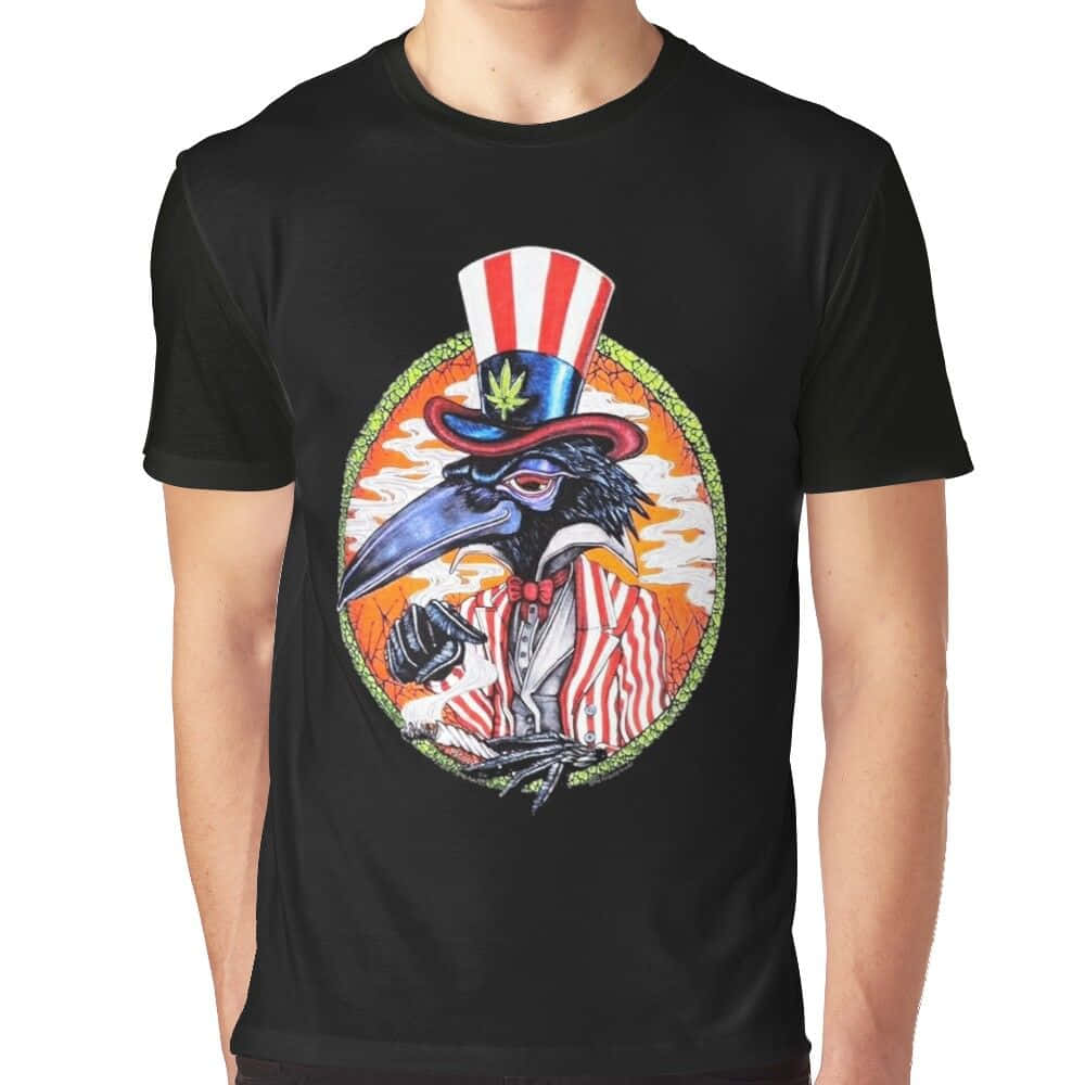Black Crowes, cartoon crow, patriotic top hat, SD Desktop Wallpaper