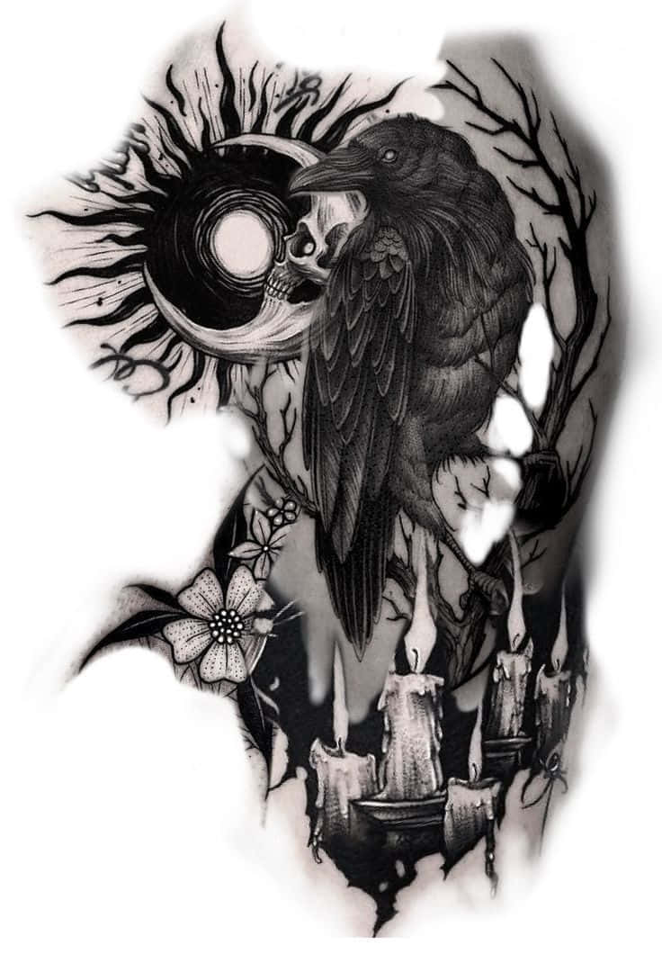The Black Crowes, crow, burning candles, SD Phone Wallpaper