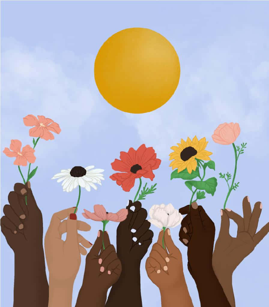 Black Culture, diverse hands, various skin tones, SD Phone Wallpaper