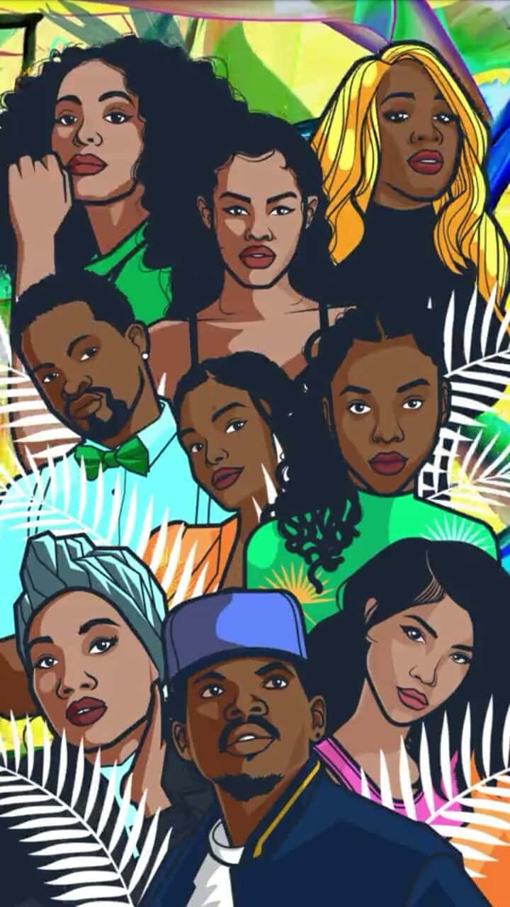 Black Culture, vibrant illustrated collage, diverse individuals, HD Phone Wallpaper