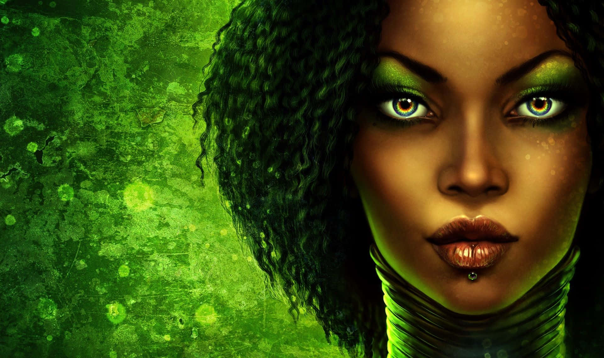Black cultures, curly hair, piercing eyes, Full HD Desktop Wallpaper