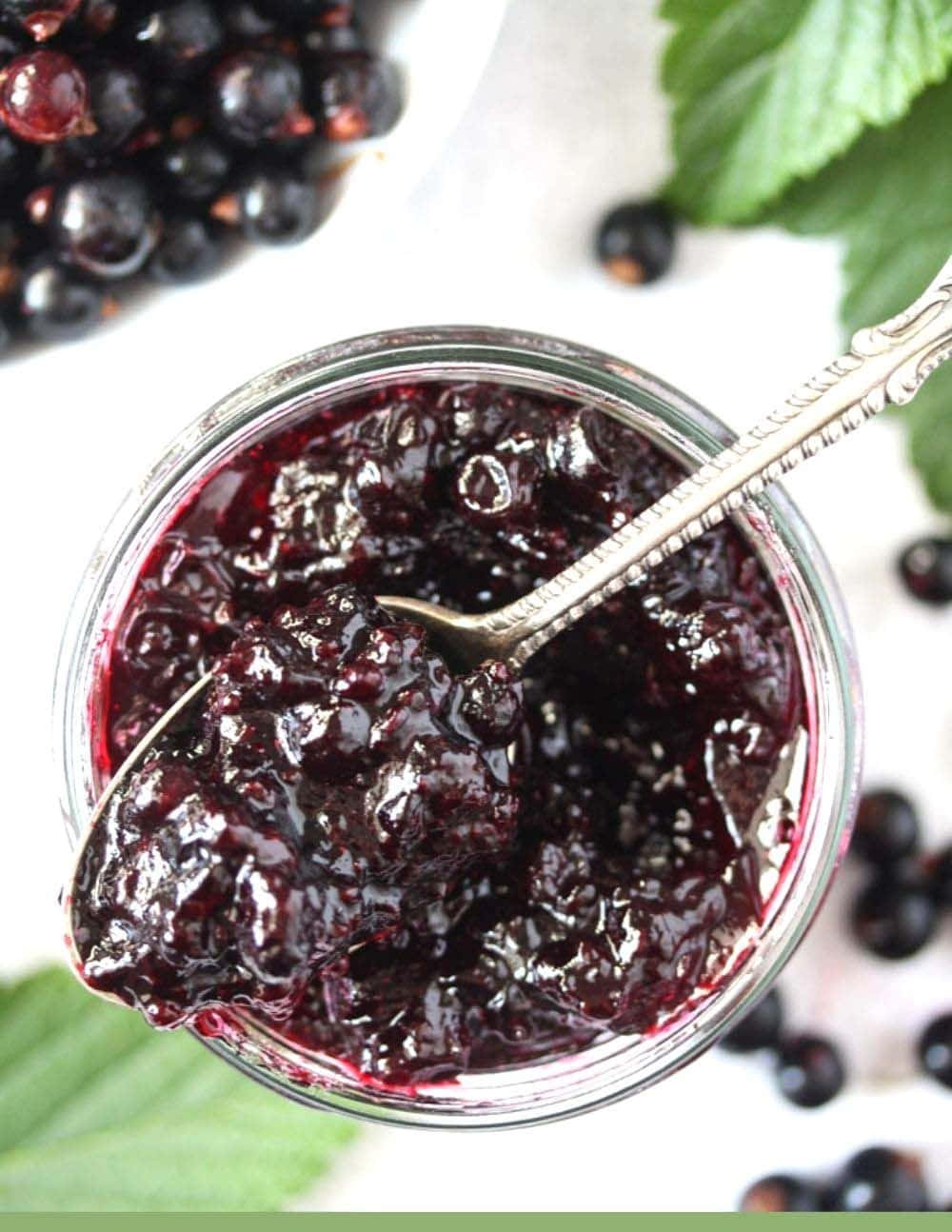 Black Currant, glossy blackcurrant jam, spoon lifting thick fruit preserve, HD Phone Wallpaper