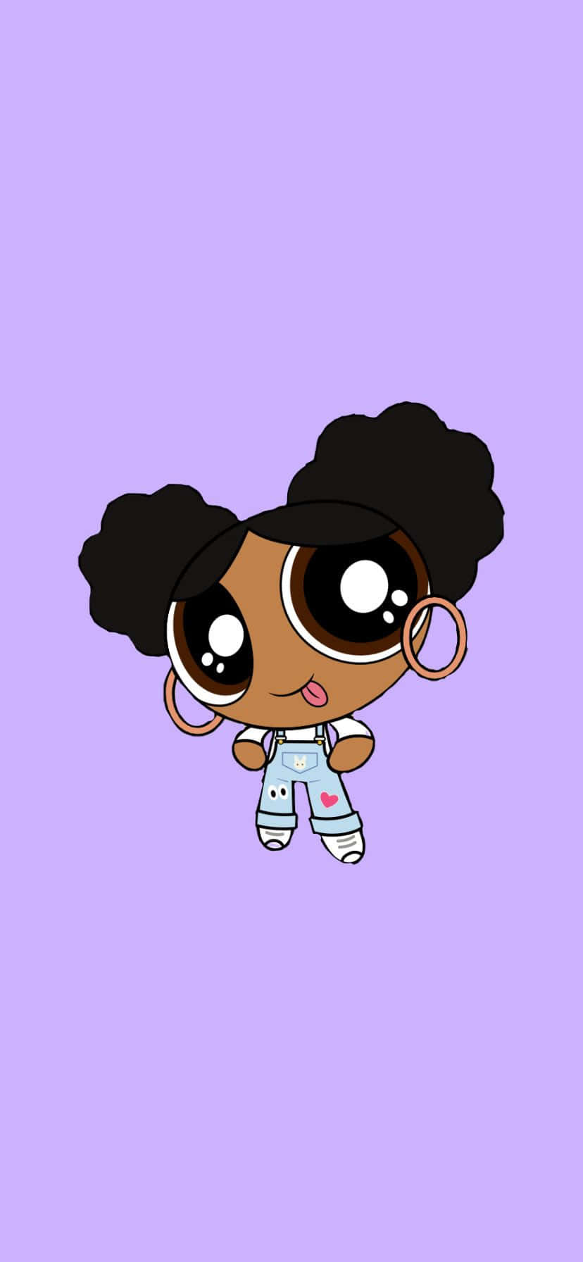 cartoon girl, big eyes, afro puffs, HD Phone Wallpaper