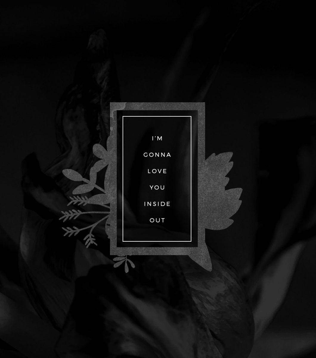 Black Cute Girly, I'M GONNA LOVE YOU INSIDE OUT, monochrome graphic, SD Phone Wallpaper