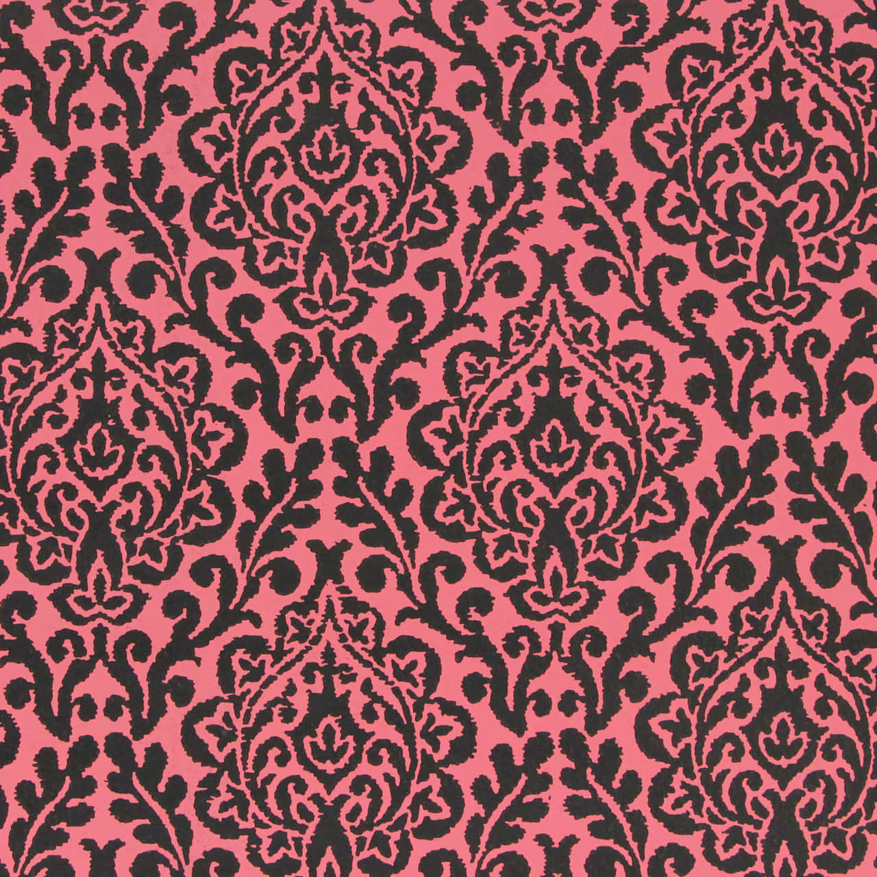 Pink Black Damask Pattern, black damask pattern, vibrant pink wallpaper surface, HD Desktop Wallpaper