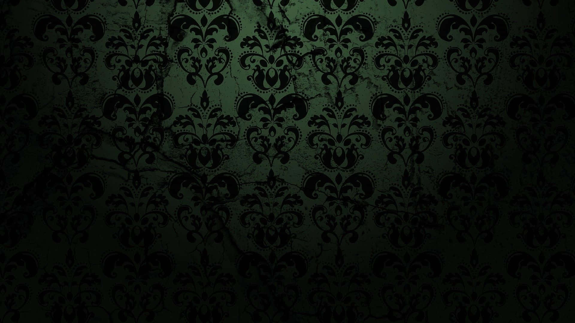 Dark Elegant Damask Pattern, dark green, black ornate damask patterns, Full HD Desktop Wallpaper